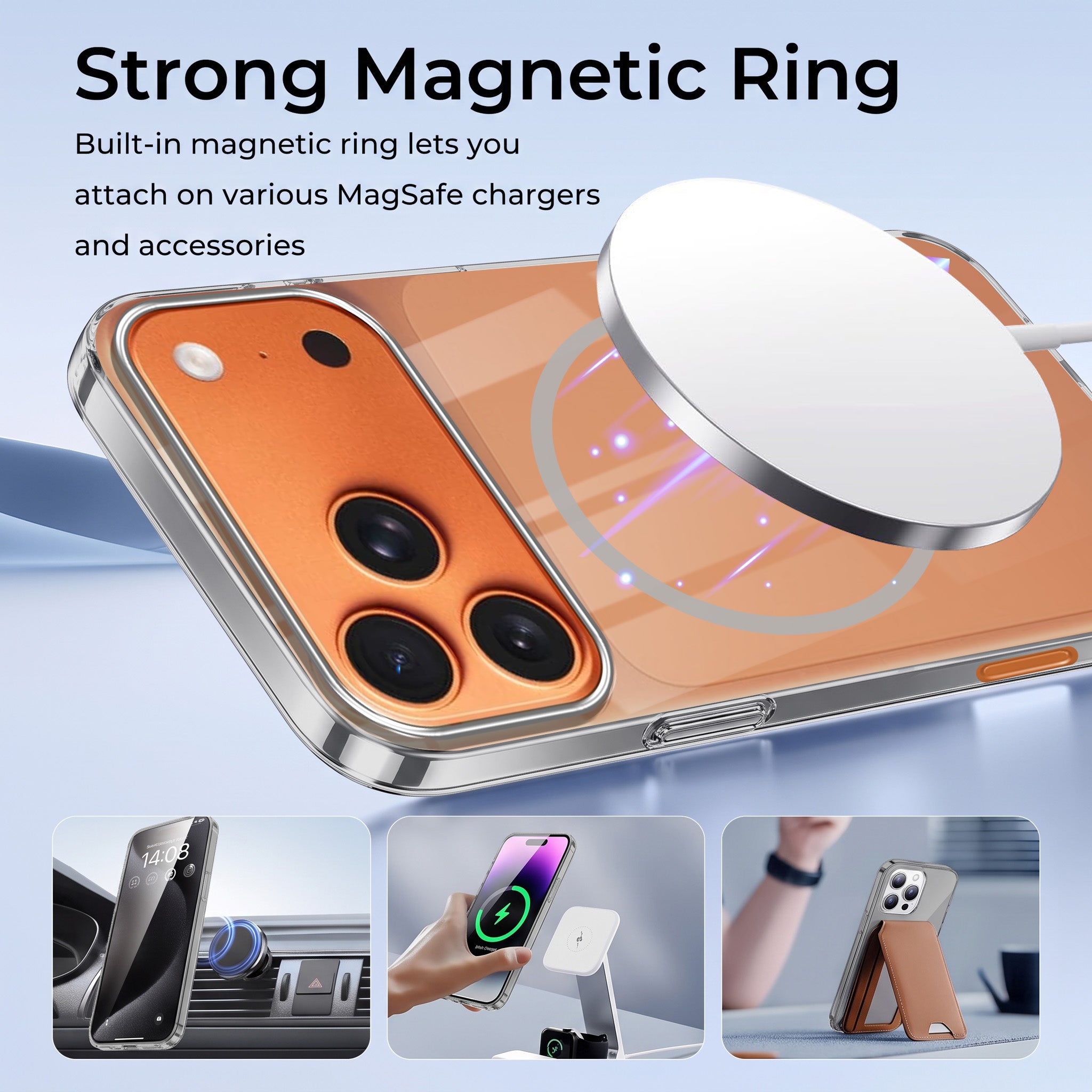 For Apple iPhone 17 Pro Max Back Case Cover Crystal Anti Yellow (Unbreakable PC | MagSafe Wireless Charging Support |Camera Protection Bump)