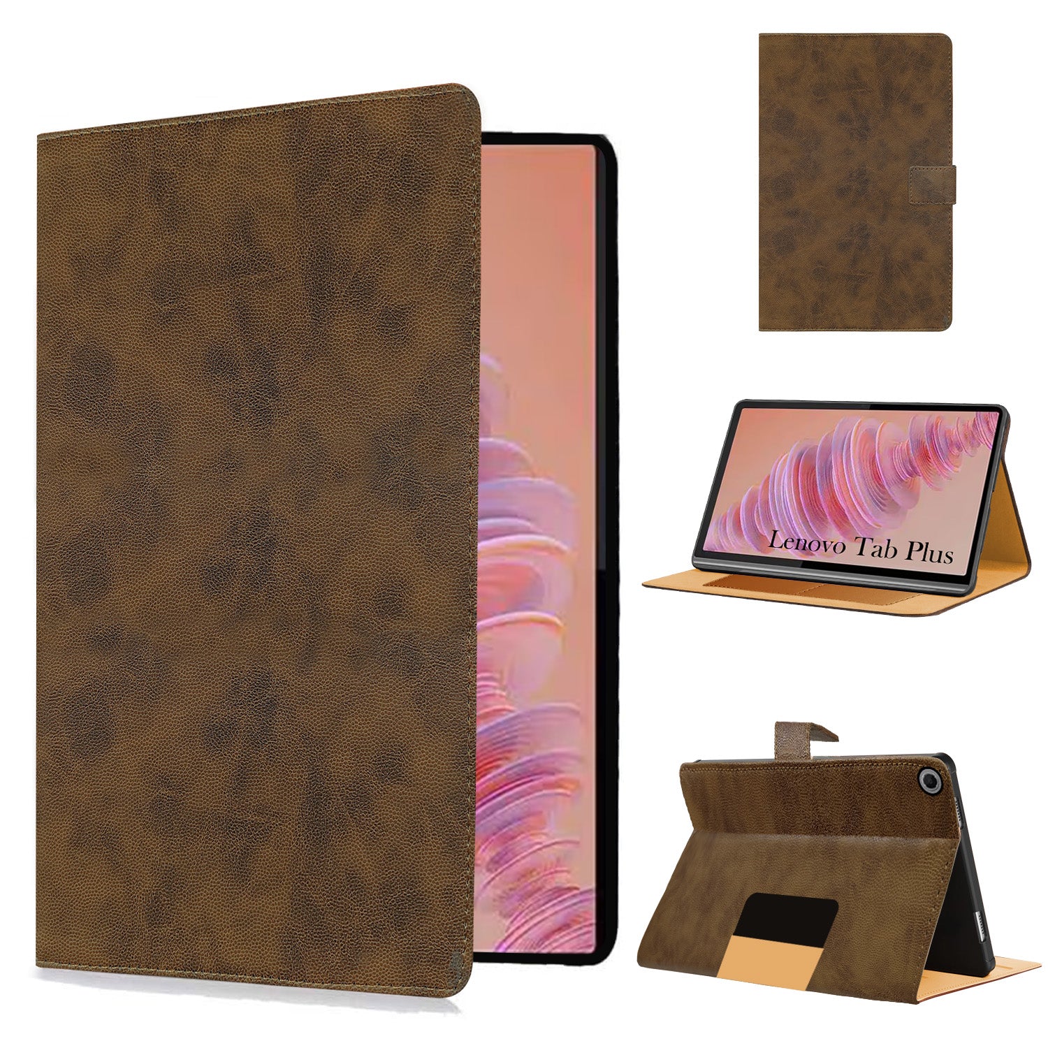 For Lenovo Tab Plus 11.5 Inch TB351FU Flip Cover Folio Cover (PU Leather | Multi-Angle Smart Stand | Card Storage Slots | Silicone Back Pouch)