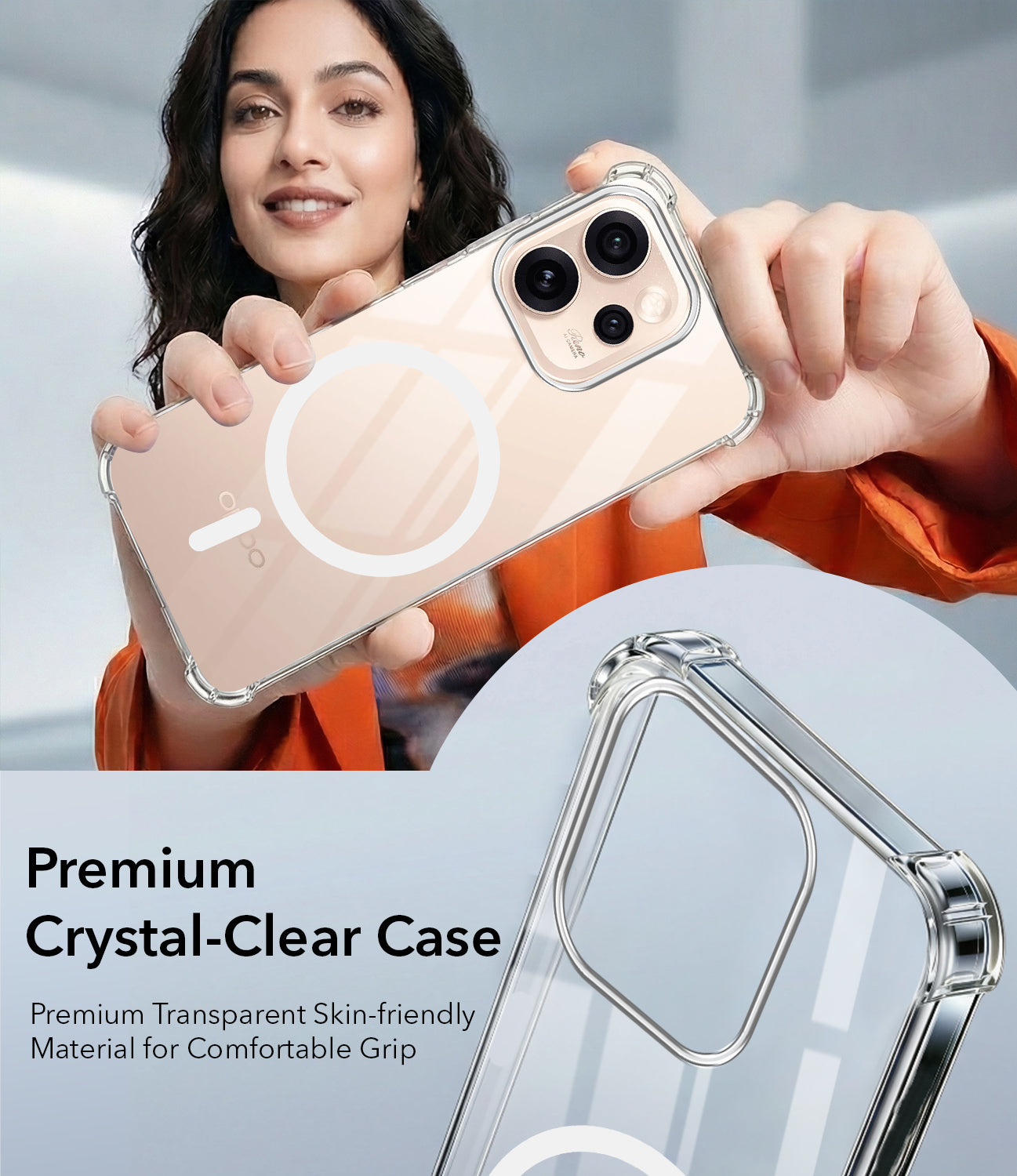 For Oppo Reno15 Pro 5G | Oppo Reno 15 Pro 5G Back Cover Shockproof Crystal-Clear (Magsafe Wireless Support | Drop & Camera Protection | Hard Polycarbonate)