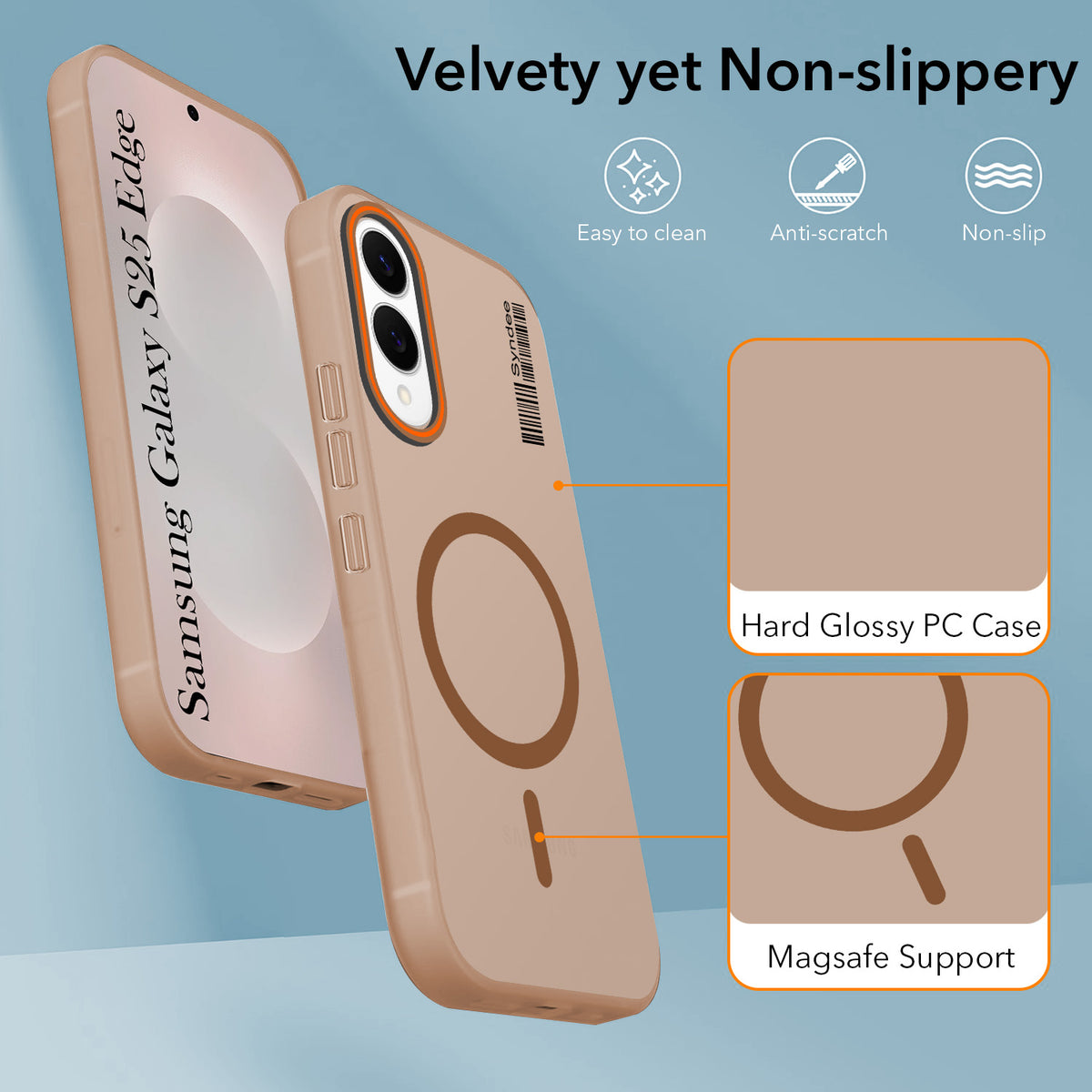 For Samsung Galaxy S25 Edge Back Cover Case (Soft Touch | Camera Bump Protection | MagSafe Compatible | Matte Finish)
