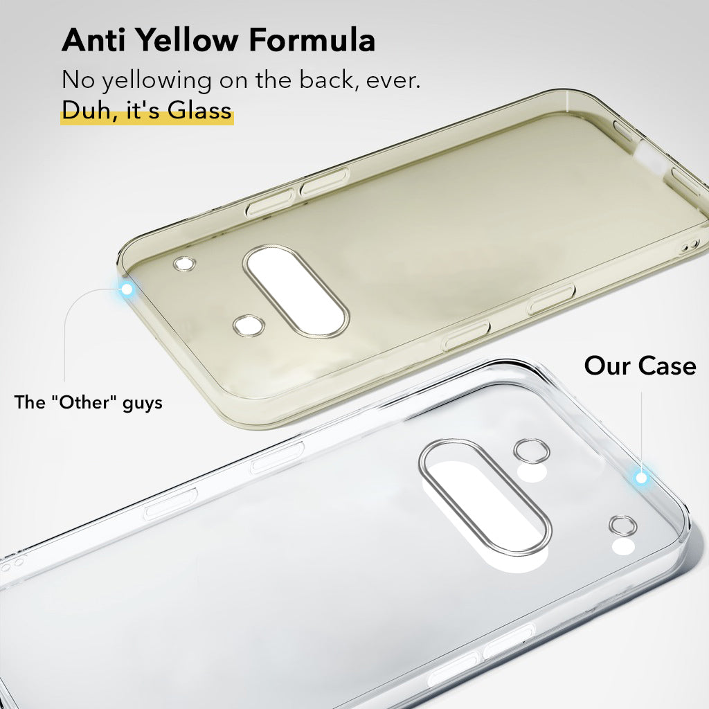 For Nothing Phone 3A 5G Back Cover Case (Hard Anti Yellow Clear Case | Sleek Hard Crystal Clear | Drop & Camera Protection | Shockproof Polycarbonate)