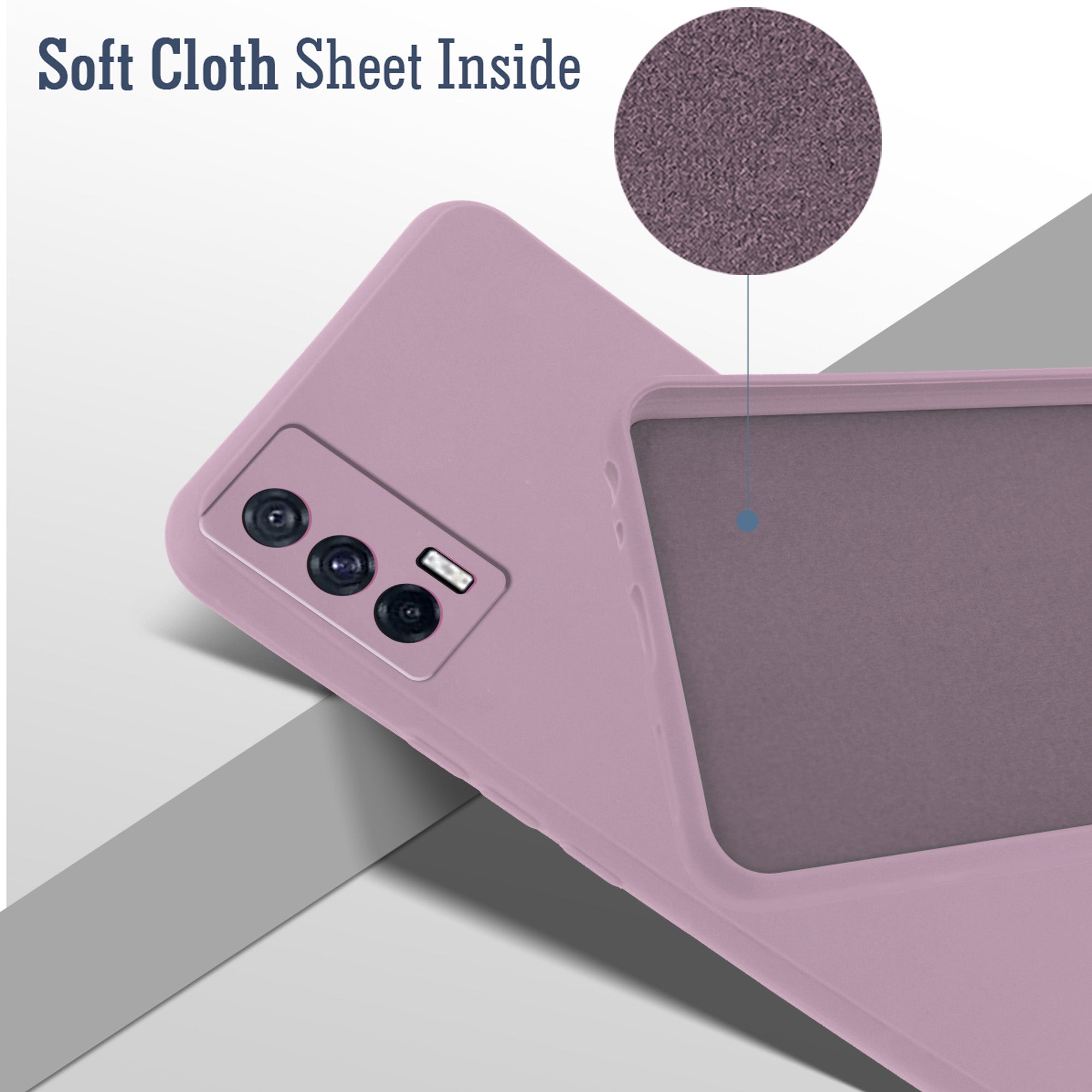 For Vivo iQOO 7 5G Back Cover Case (Matte Finish Silicone with Inside Fiber cloth)