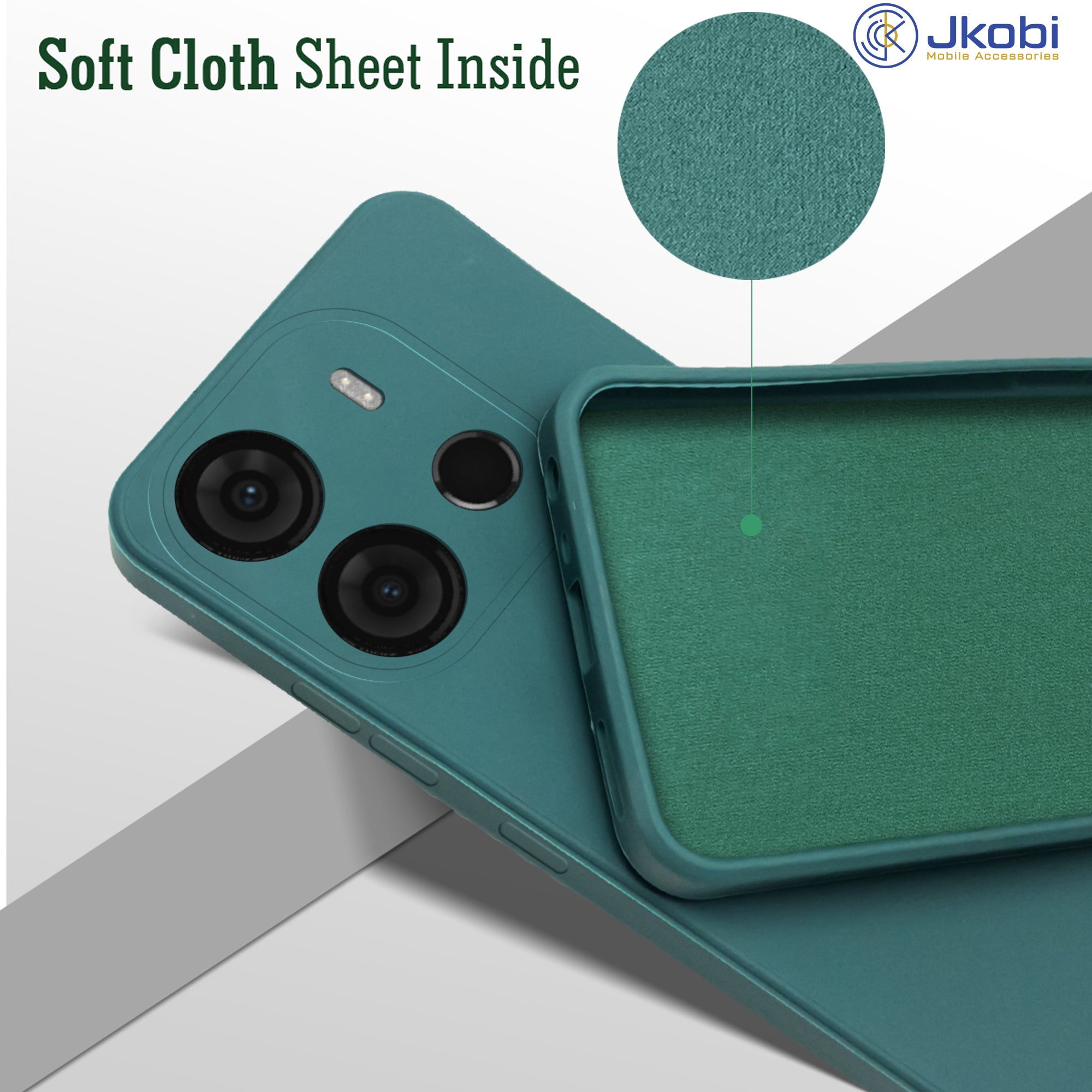 For Infinix Smart 7 Back Cover Case ( Matte Finish Silicone with Inside Fiber cloth)