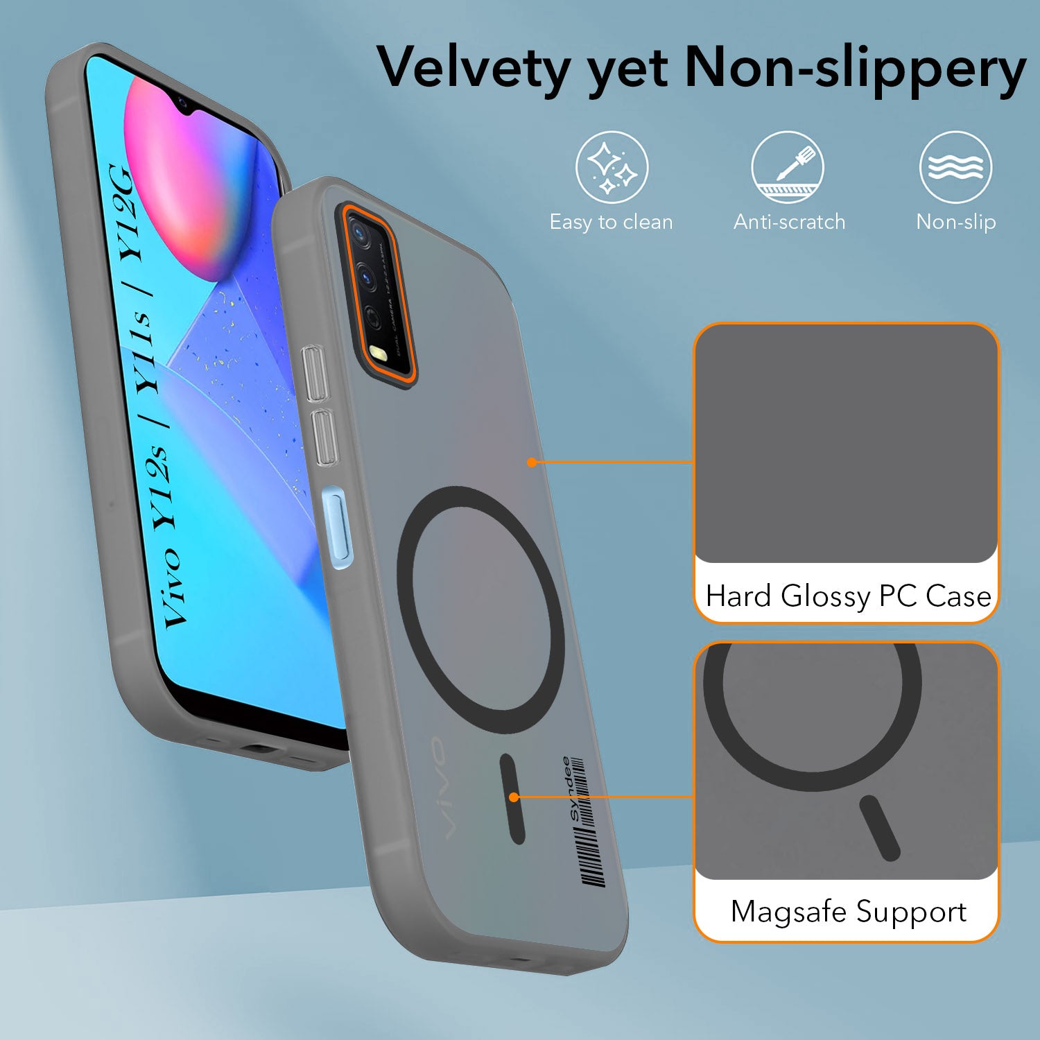 For Vivo Y12s | Y11s | Y12G Back Cover Case (Soft Touch | Camera Bump Protection | MagSafe Compatible | Matte Finish)