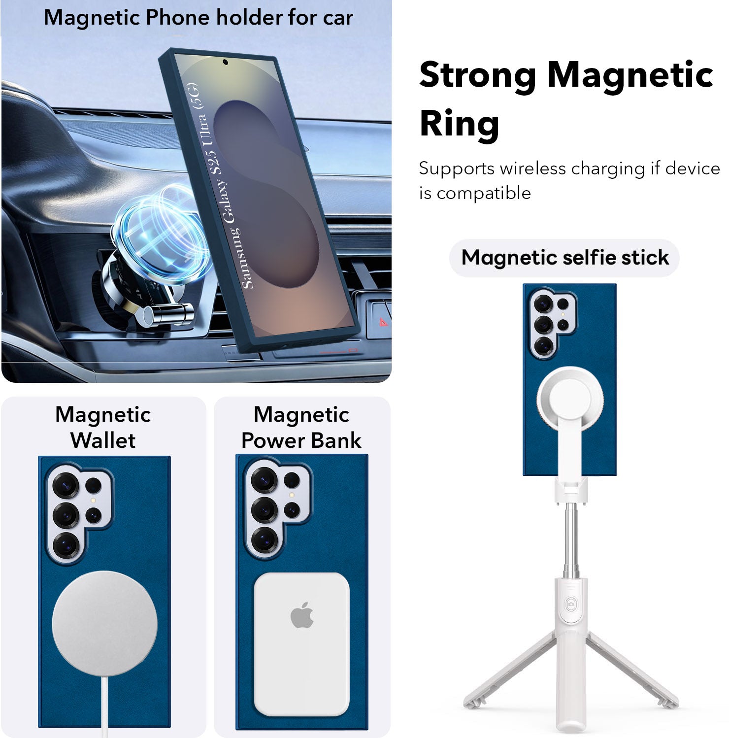 For Samsung Galaxy S25 Ultra Back Cover Case (Sleek Leather Finish | MagSafe Compatible Wireless Charging | Camera Bump Protection)