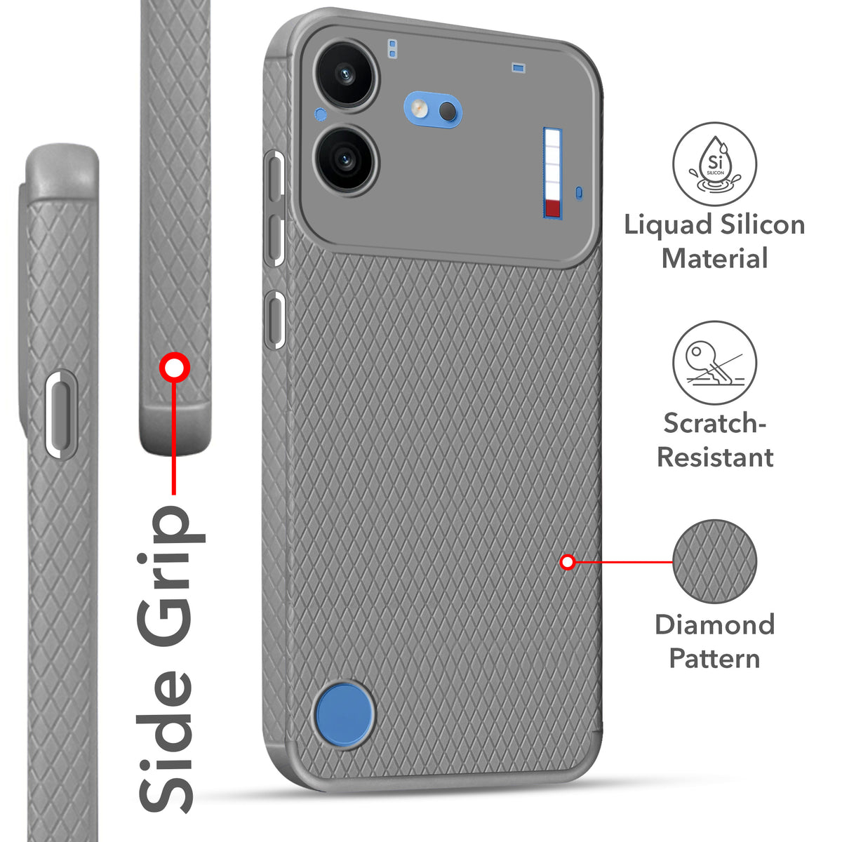 For Nothing Phone 4B 5G Back Cover Case Liquid Silicone (Camera Protection | Side Grip Texture | Soft and Flexible)