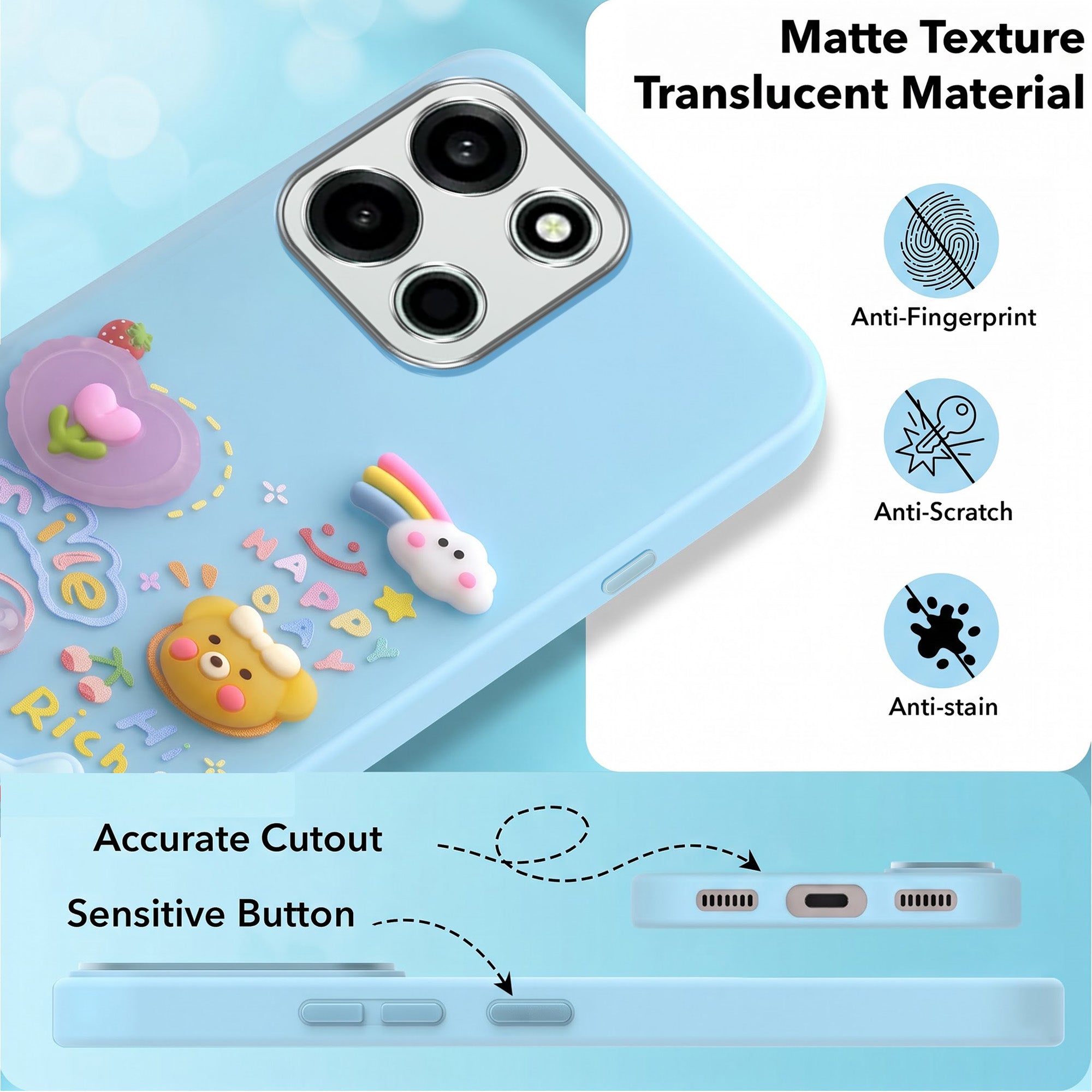 For OnePlus Nord 6 Back Cover Case (3D Cute Cartoons | Hard Back Side Soft | Matte Premium Finish | HD Printing)