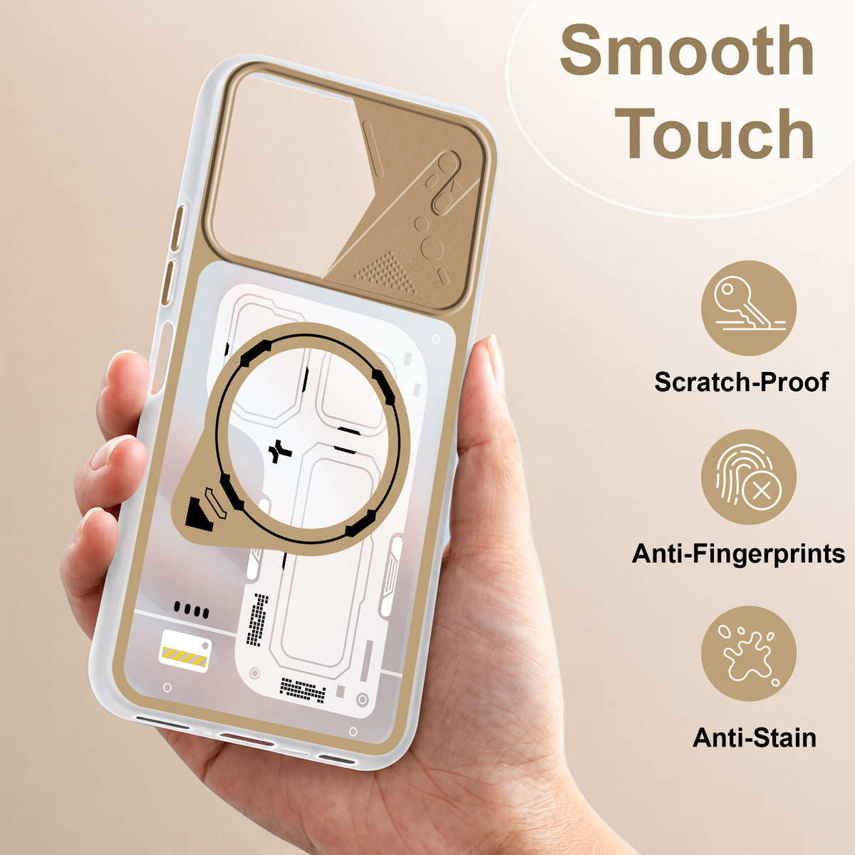 For Samsung Galaxy A26 5G Metallic Back Cover Case (Metallic Camera Protection & Buttons | Translucent Milky Shade | Hard Polycarbonate)