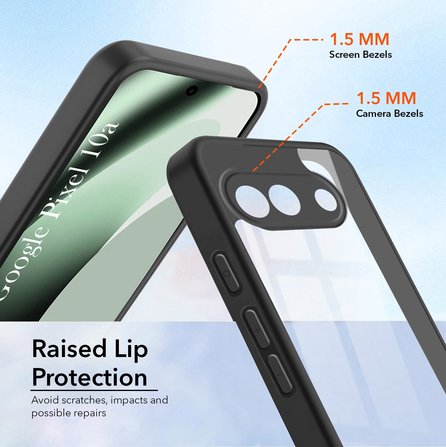 For Google Pixel 10a Combo with Back Cover and 9H Tempered Glass (Lifetime Anti-Yellow | Crystal Clear Shockproof | Oleophobic Coating Screen Glass)