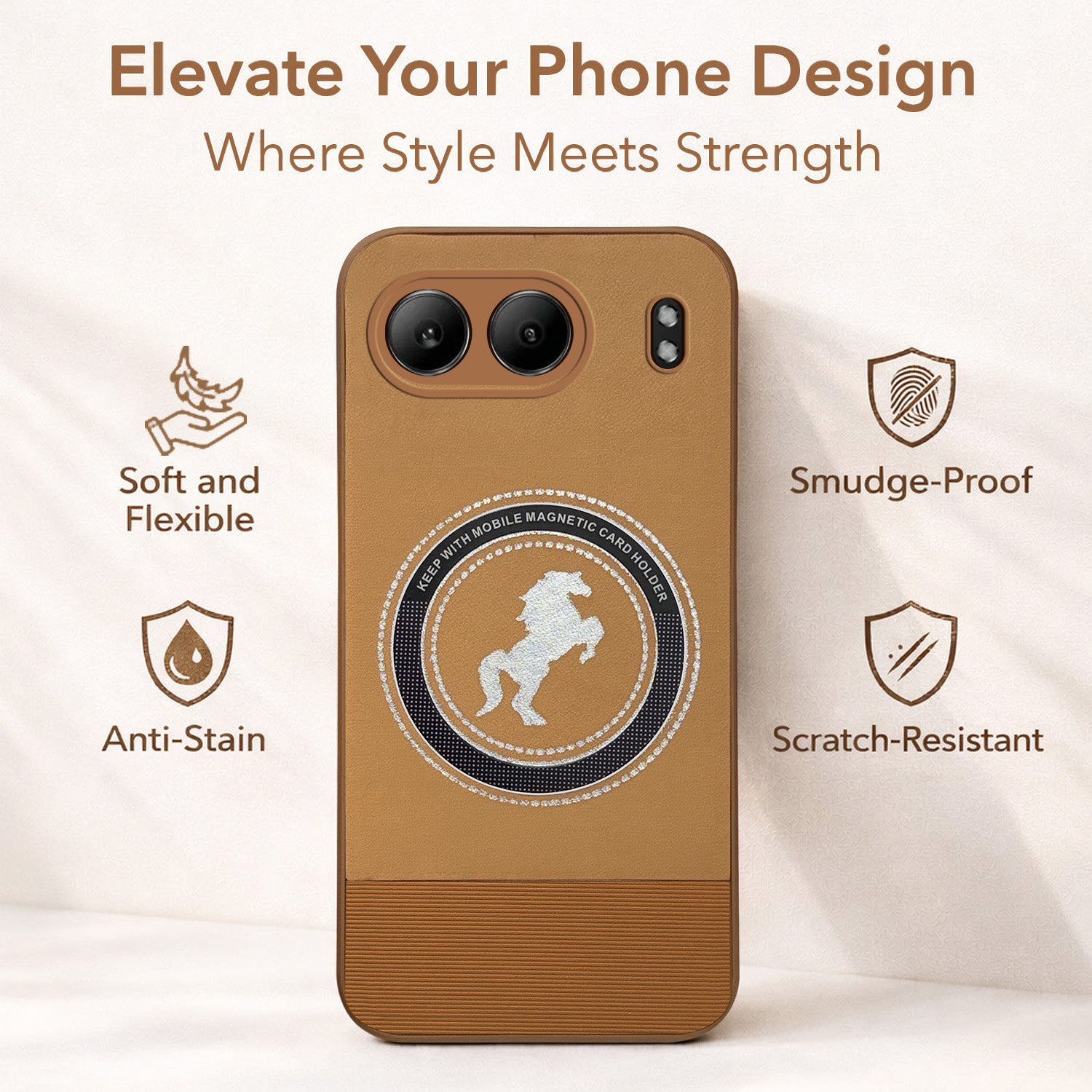 For Oneplus Nord 4 Back Cover Case PU Leather Finish (Professional Minimalist Texture | MagSafe Compatile | Camera Protection | Sleek Sober Formal)