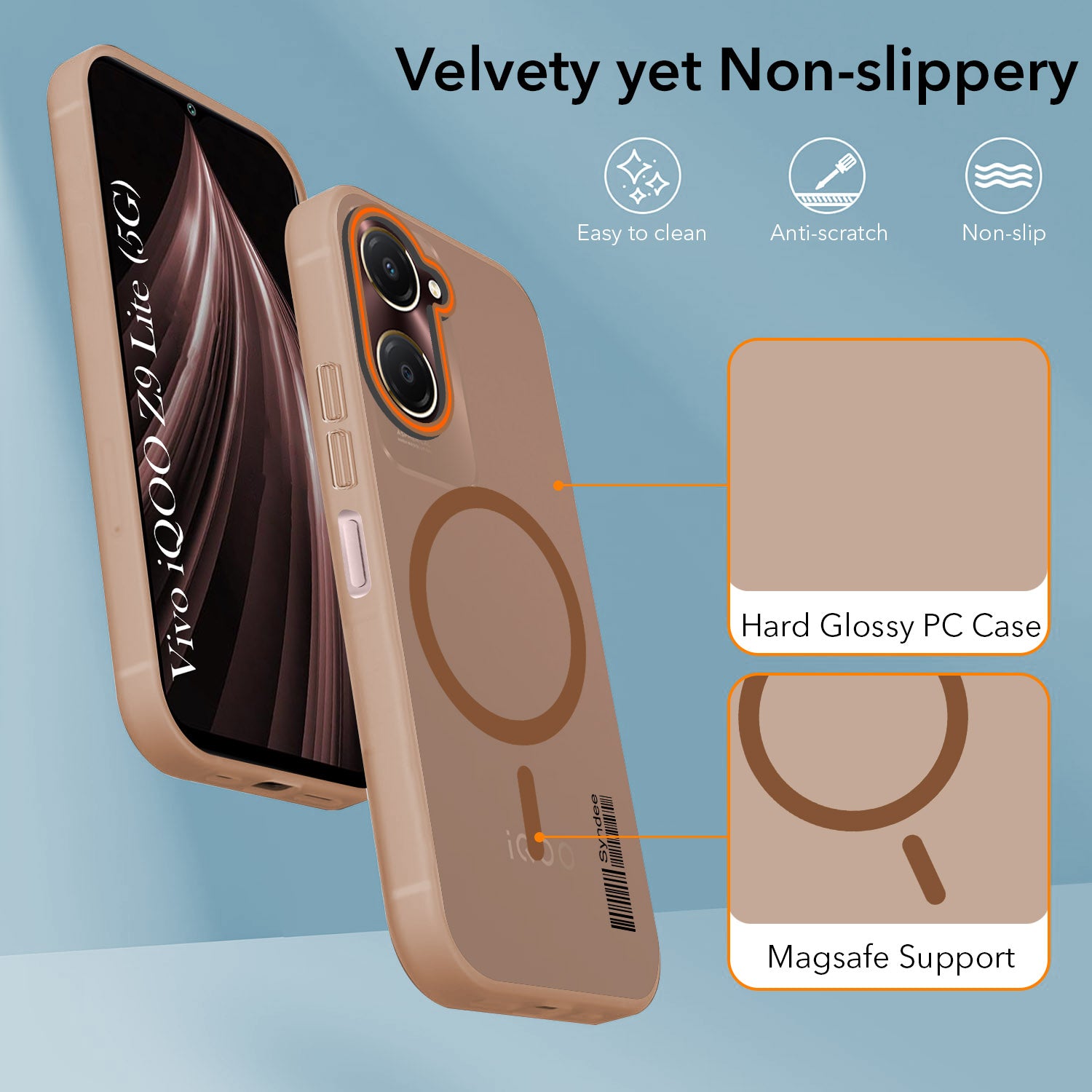 For Vivo iQOO Z9 Lite Back Cover Case (Soft Touch | Camera Bump Protection | MagSafe Compatible | Matte Finish)