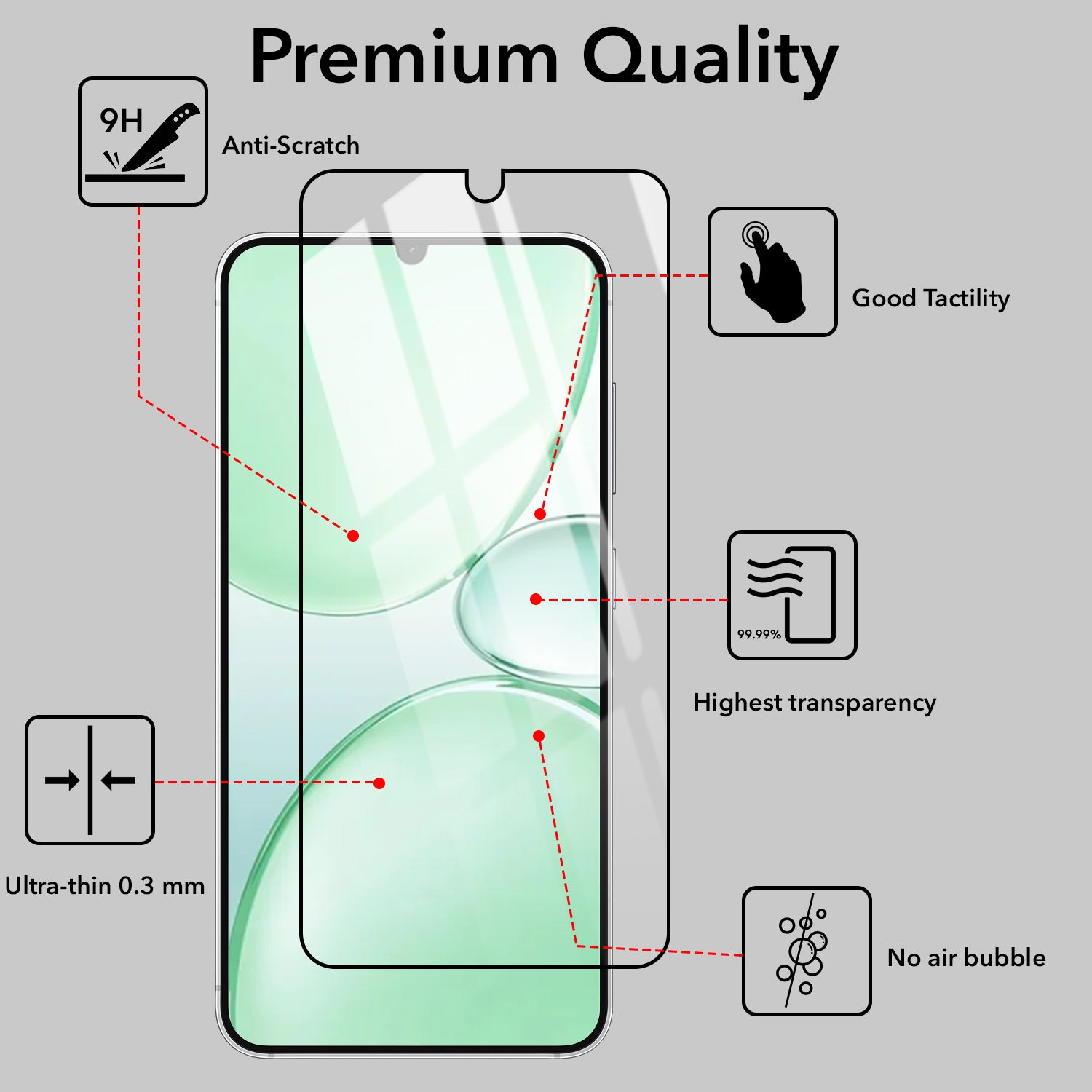 Tempered Glass For Realme P4 Lite 5G | Realme Narzo 100 Lite 5G  Military-Grade Gorilla Tempered Glass Screen Protector With Installation Kit | Shatterproof, Full Coverage, HD Clear, Scratch Resistant (Pack of 1)