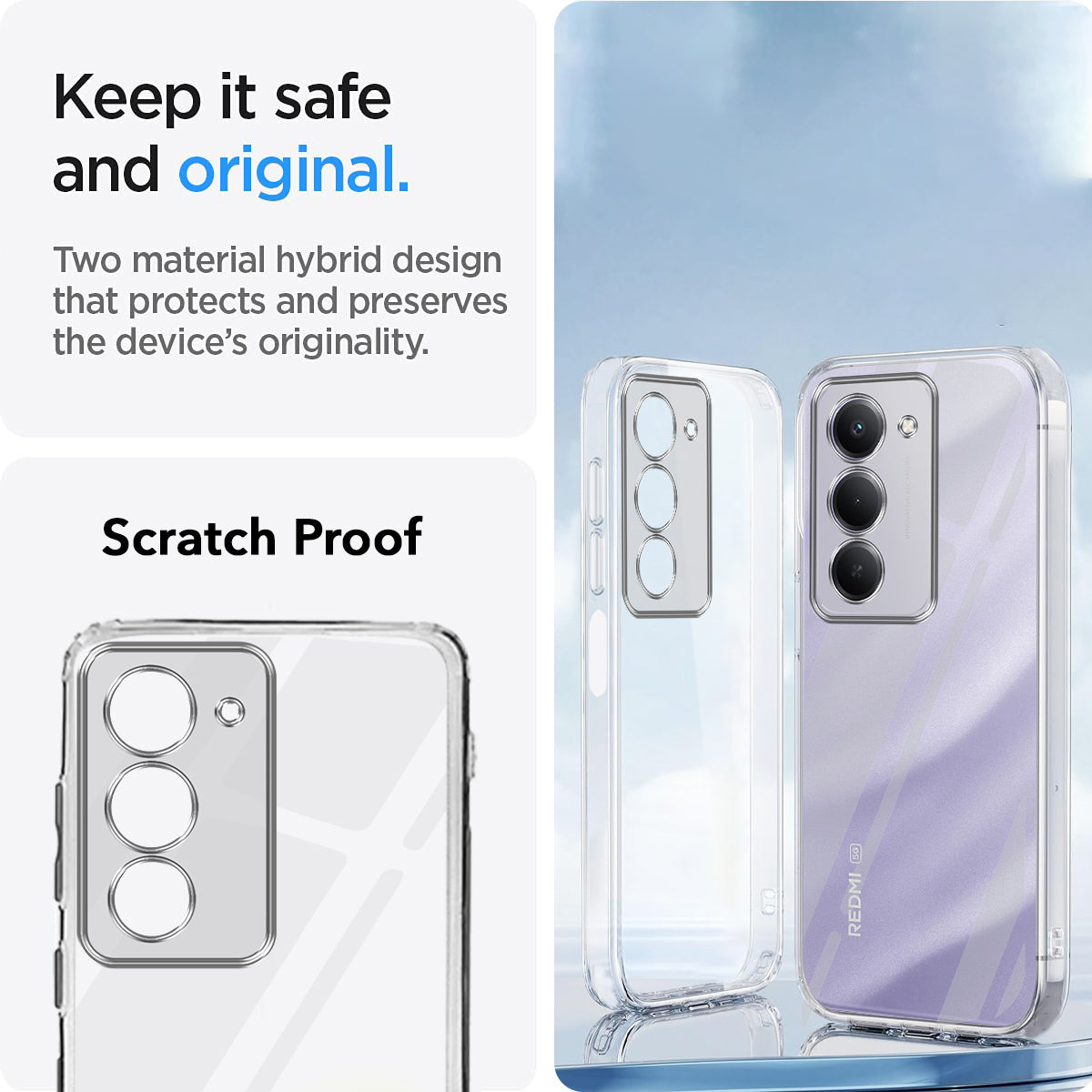 For Xiaomi Redmi 15 5G Back Cover Case Silicone (Clear Shockproof Case with Camera Protection | Soft and Flexible | Transparent)