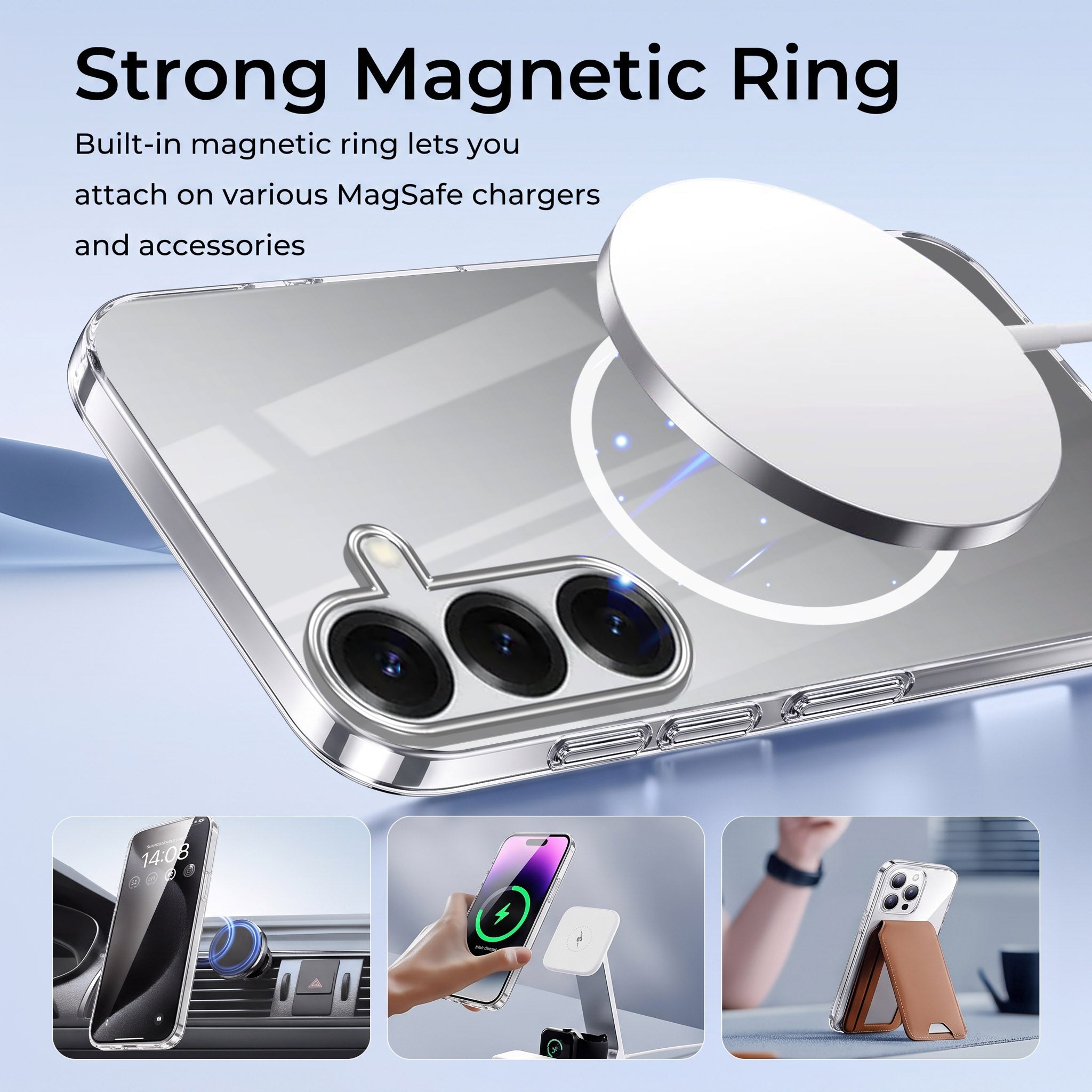 For Samsung Galaxy S25 Plus Back Case Cover Crystal Anti Yellow (Unbreakable PC | MagSafe Wireless Charging Support |Camera Protection Bump)