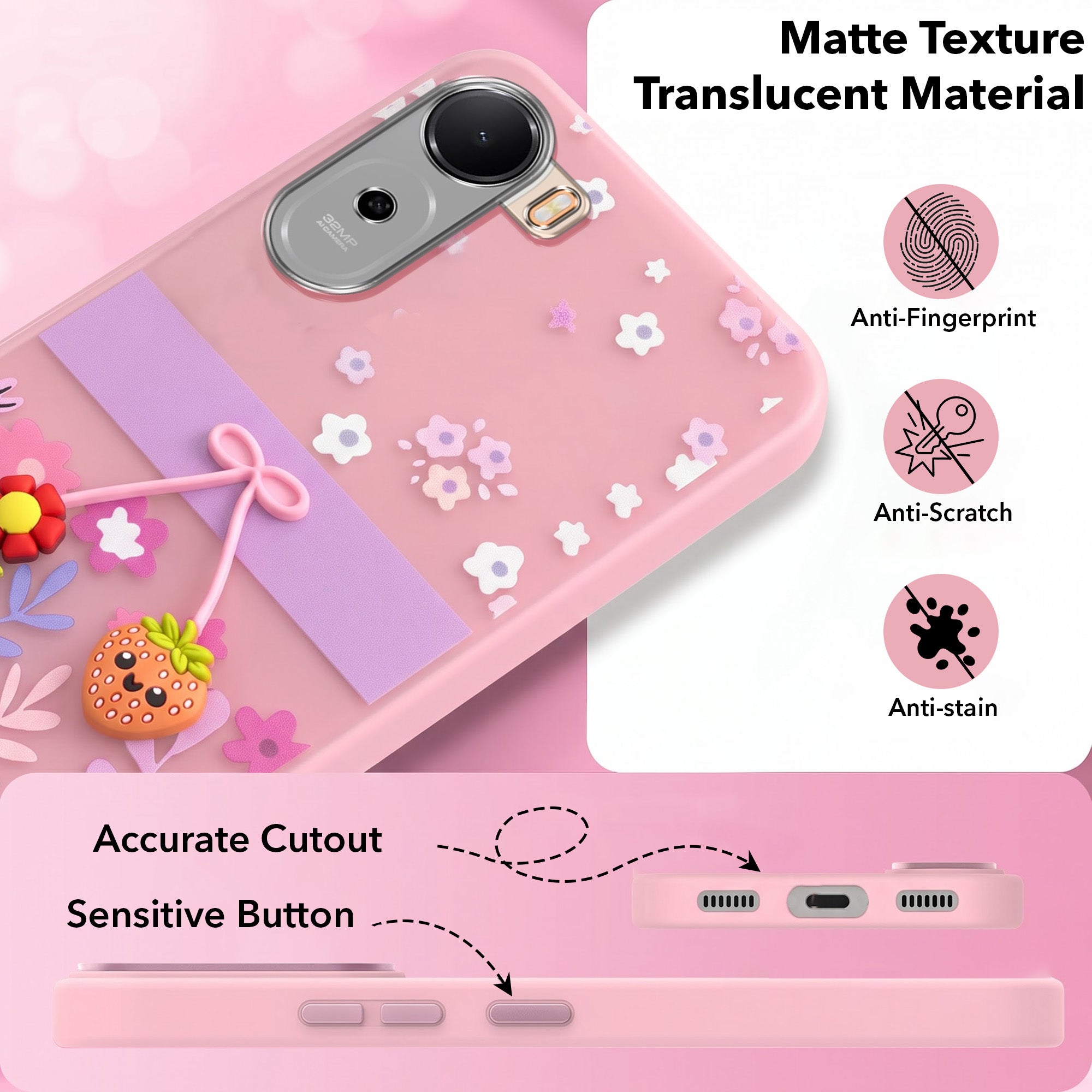 For Redmi A7 Pro 4G|5G Back Cover Case (3D Cute Cartoons | Hard Back Side Soft | Matte Premium Finish | HD Printing)