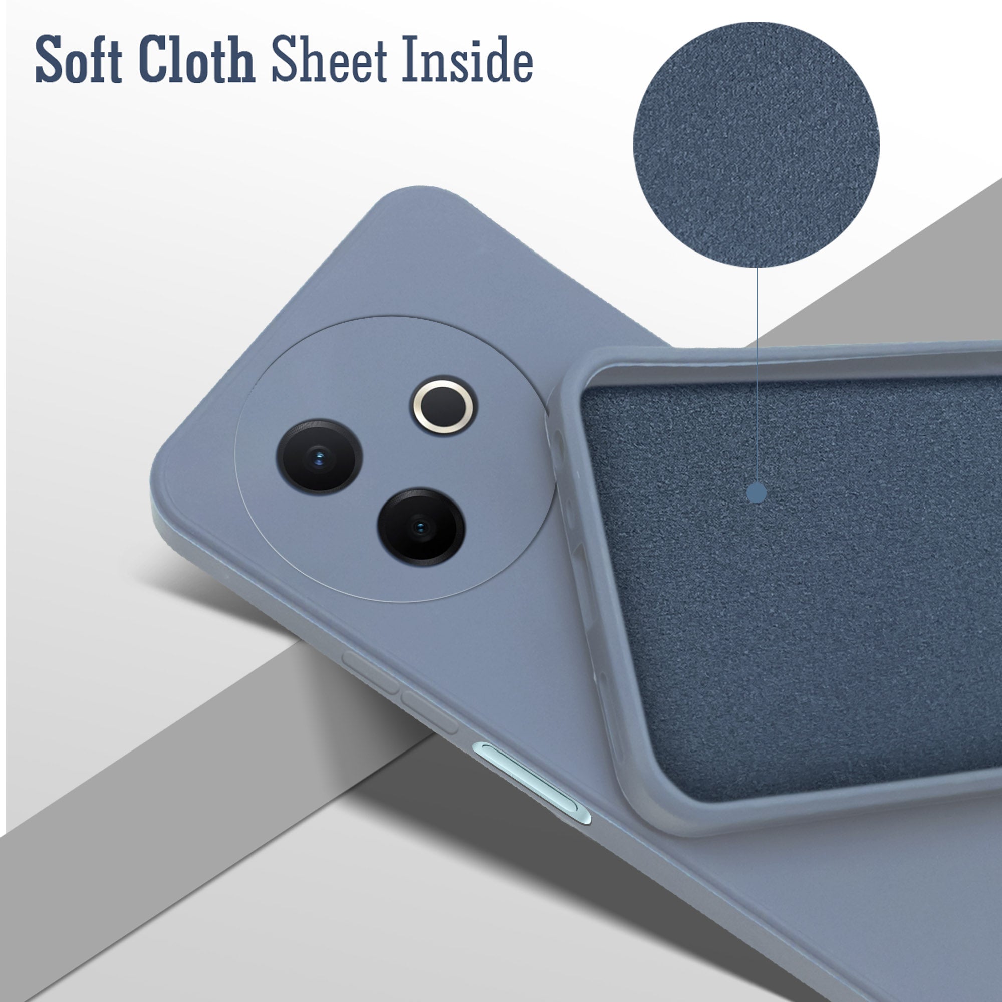 For Vivo Y39 Back Cover Case (Matte Finish Silicone with Inside Fiber Cloth)