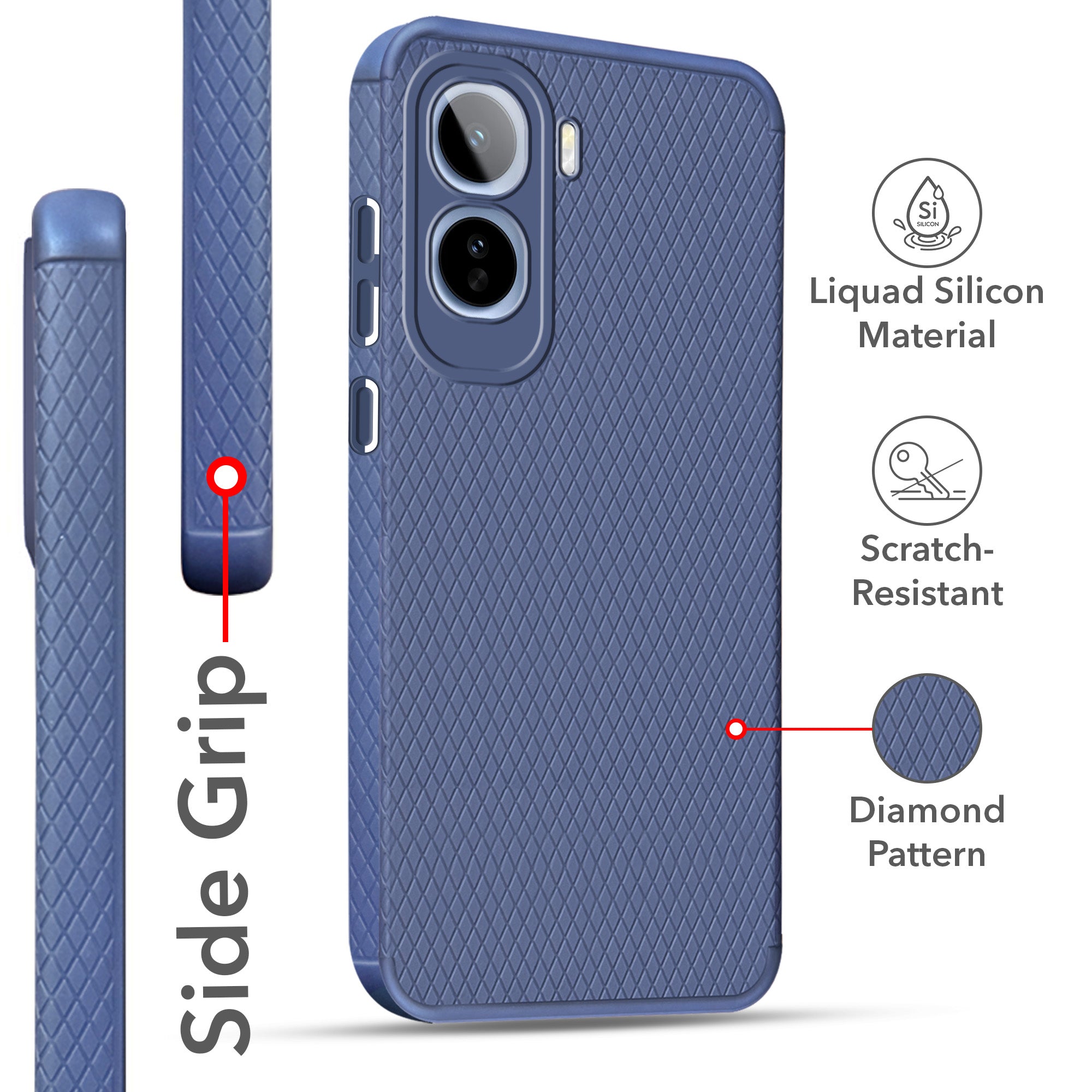 For Vivo T5 Pro 5G Back Cover Case Liquid Silicone (Camera Protection | Side Grip Texture | Soft and Flexible)