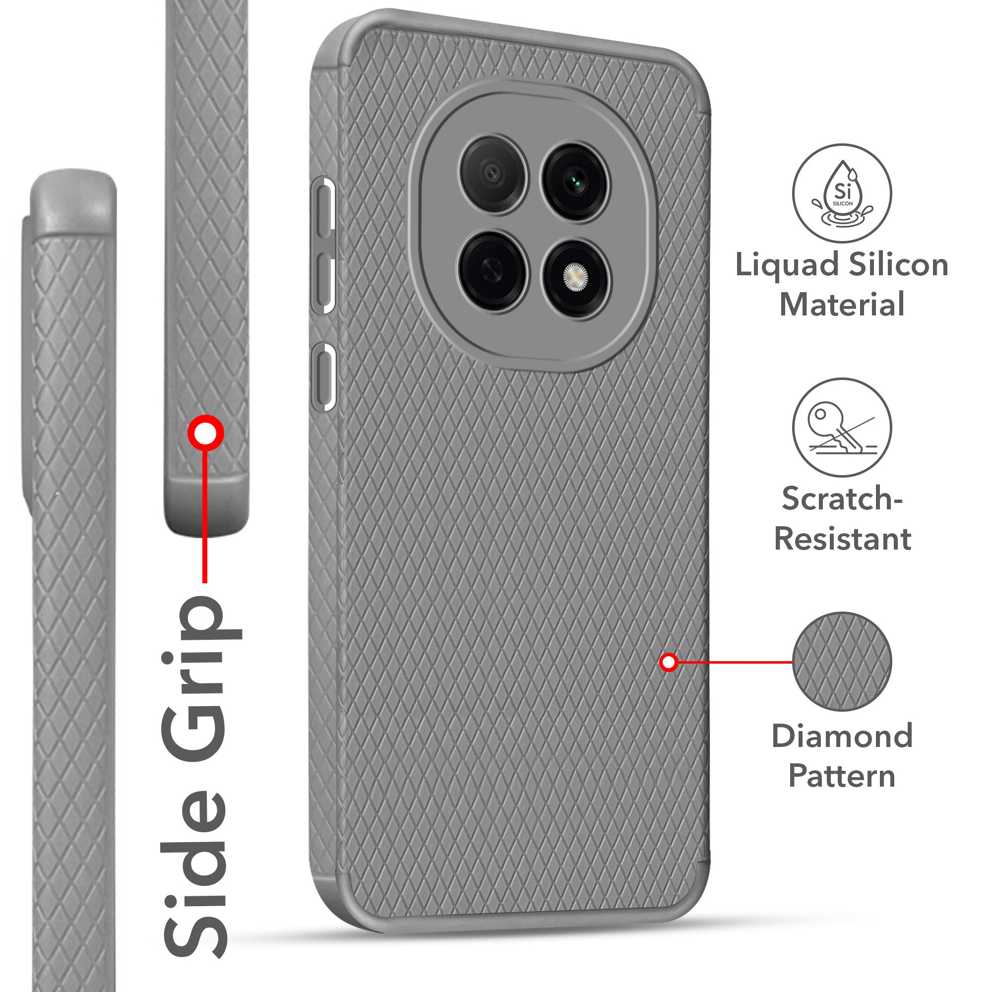 For Oppo F29 Pro Back Cover Case (Liquid Silicone | Side Grip | Camera Protection)