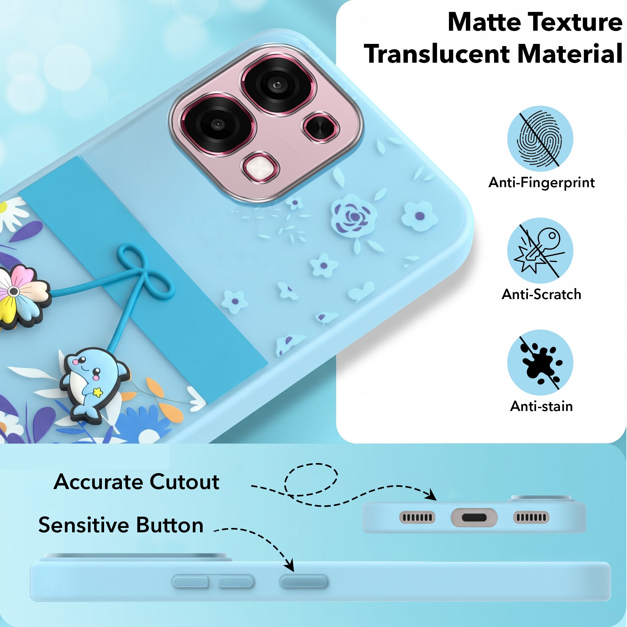 For Oppo F31 5G | Oppo F33 5G Back Cover Case (3D Cute Cartoons | Hard Back Side Soft | Matte Premium Finish | HD Printing)