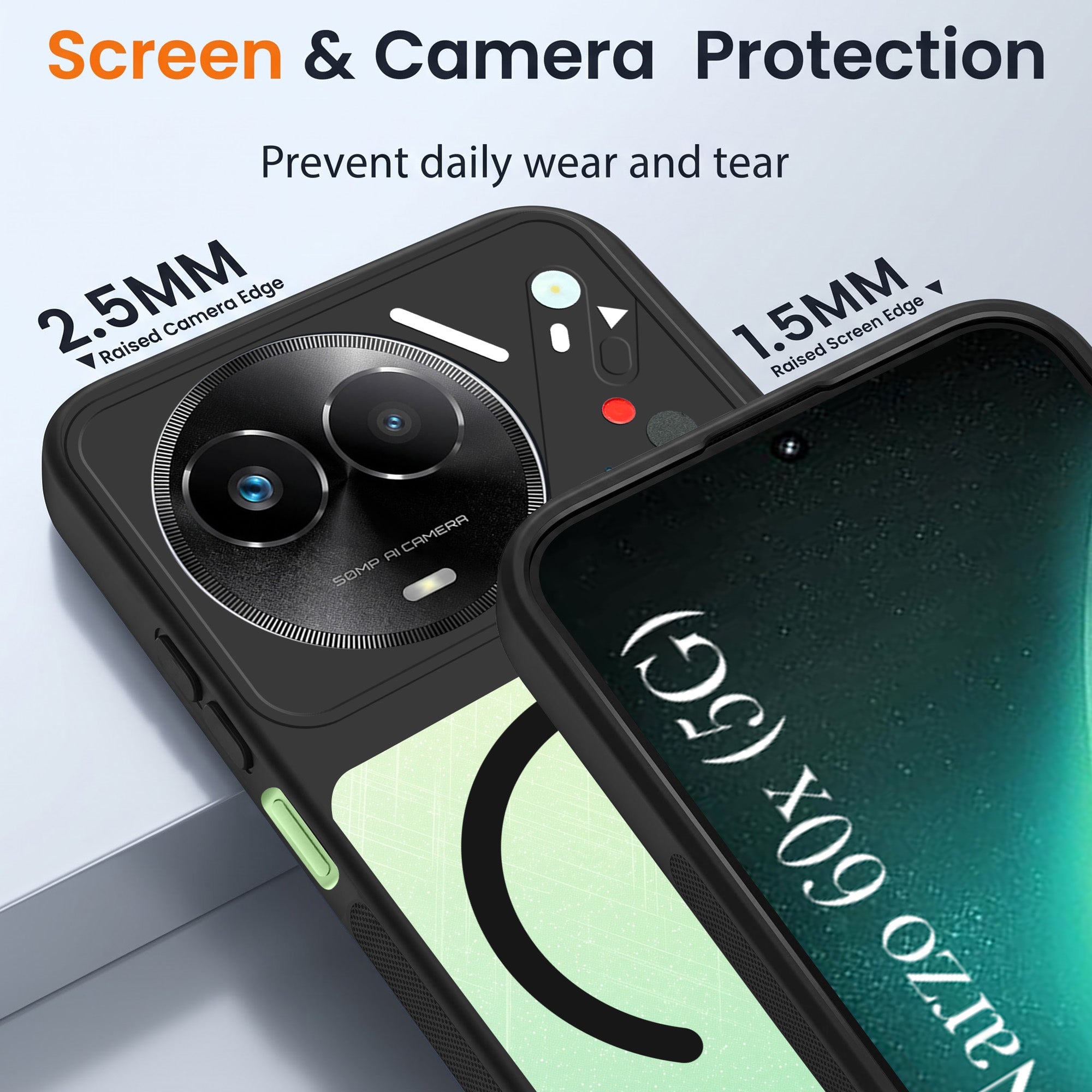 For Realme Narzo 60x Back Cover Case Lifetime Anti-Yellow Clear (Camera Protection | Side Grip | Wireless MagSafe Compatible)