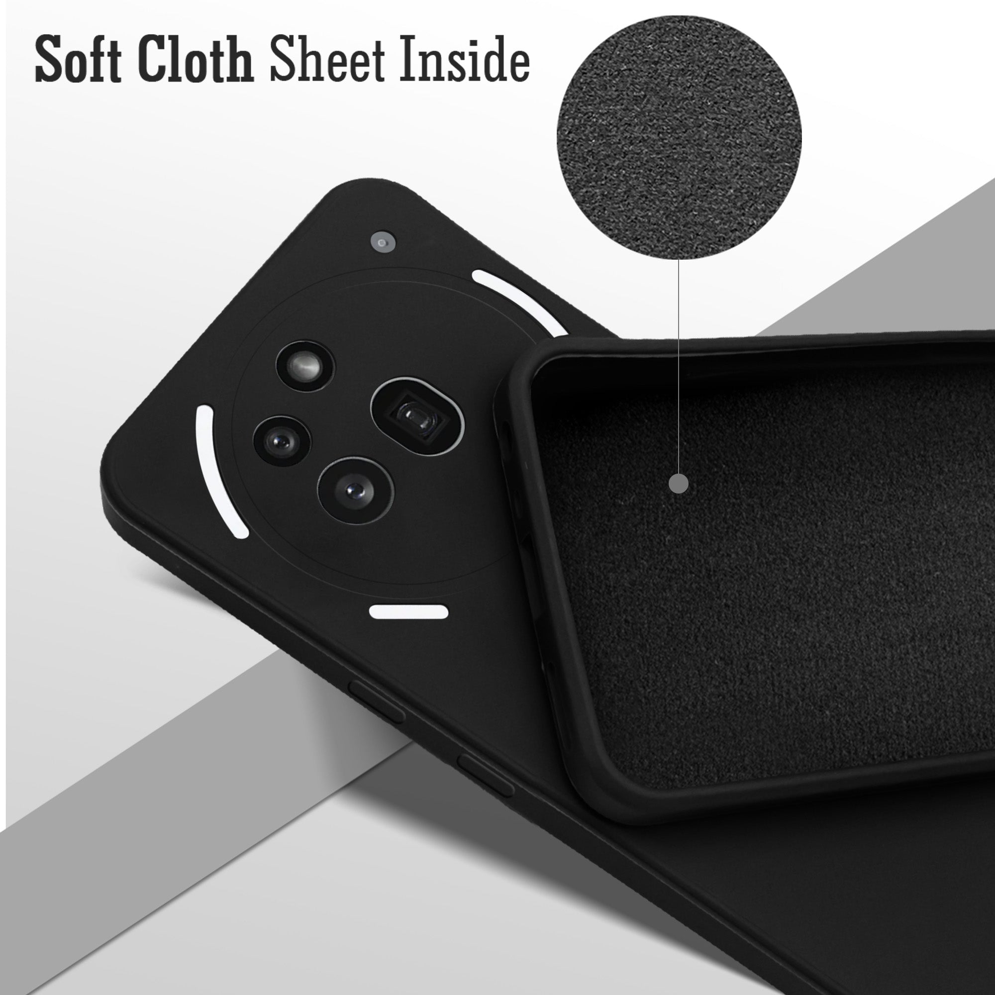 For Nothing Phone 3A Pro 5G Back Case Cover (Inside Fiber cloth with Matte Finish Silicone)