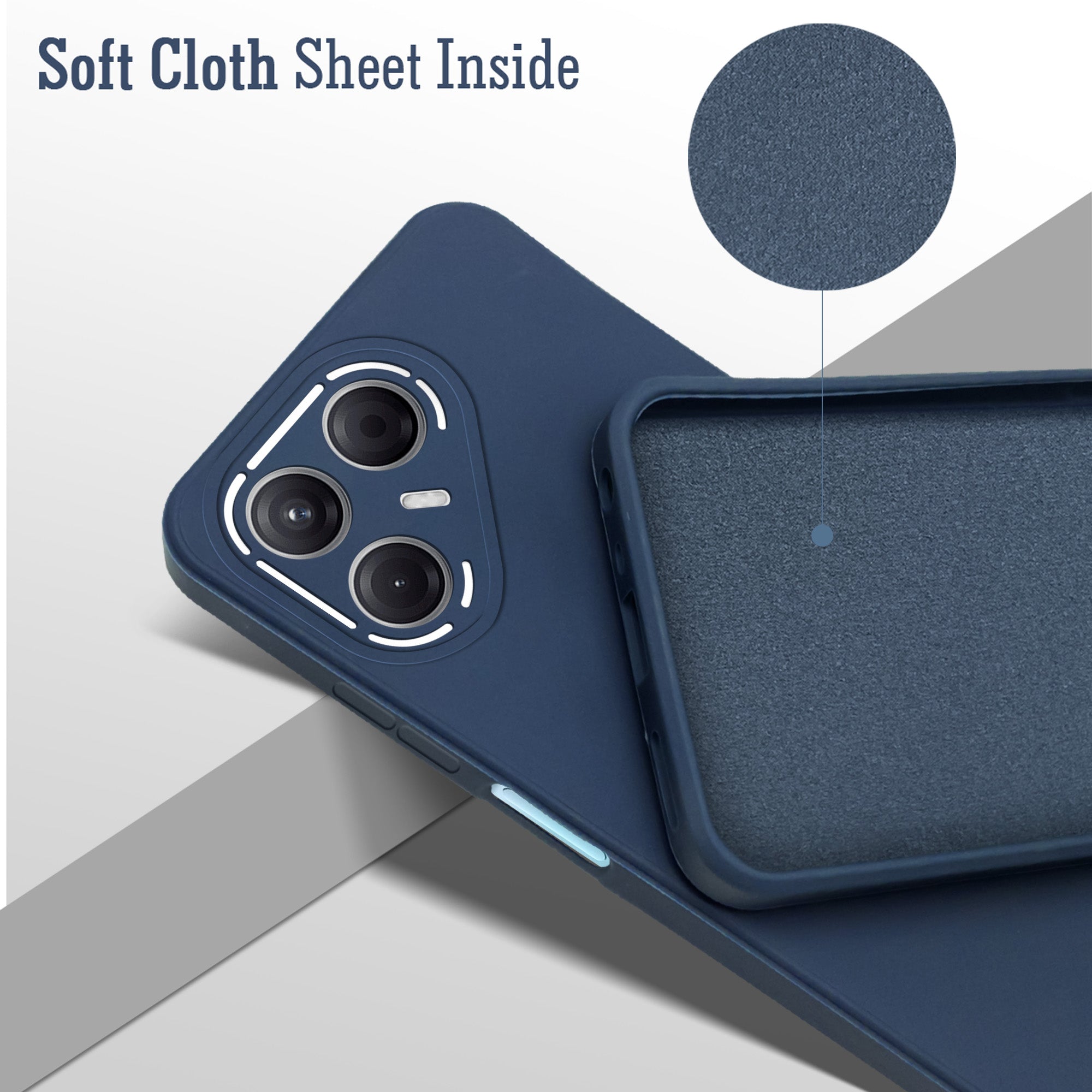For Tecno Pova 7 5G Back Cover Case (Matte Finish Silicone with Inside Fiber Cloth)