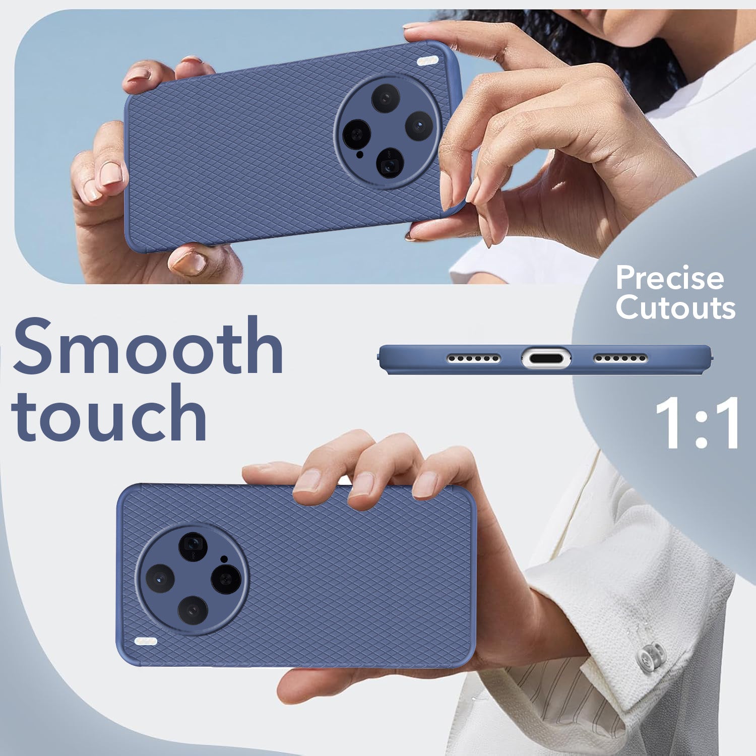 For Vivo X300 5G Back Cover Case Liquid Silicone (Camera Protection | Side Grip Texture | Soft and Flexible)