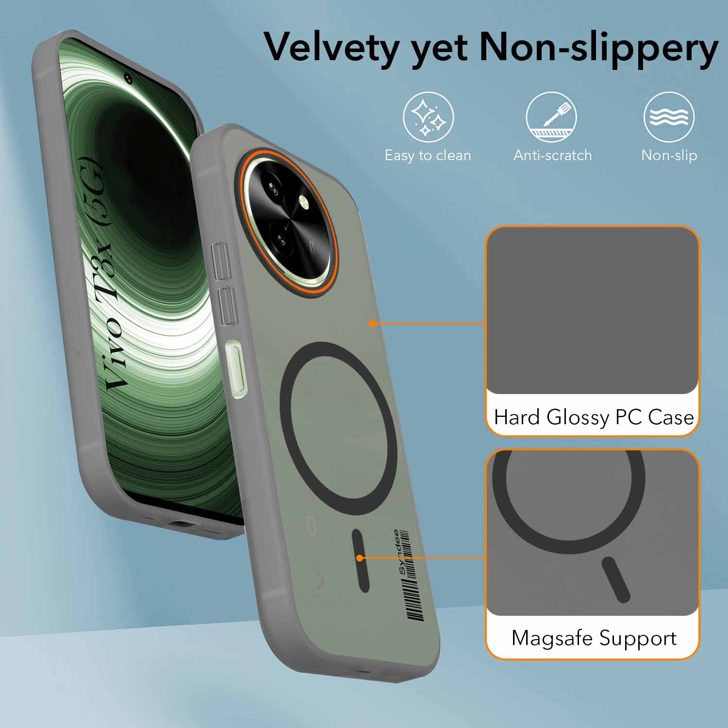 For Vivo T3x 5G Back Cover Case (Soft Touch | Camera Bump Protection | MagSafe Compatible | Matte Finish)