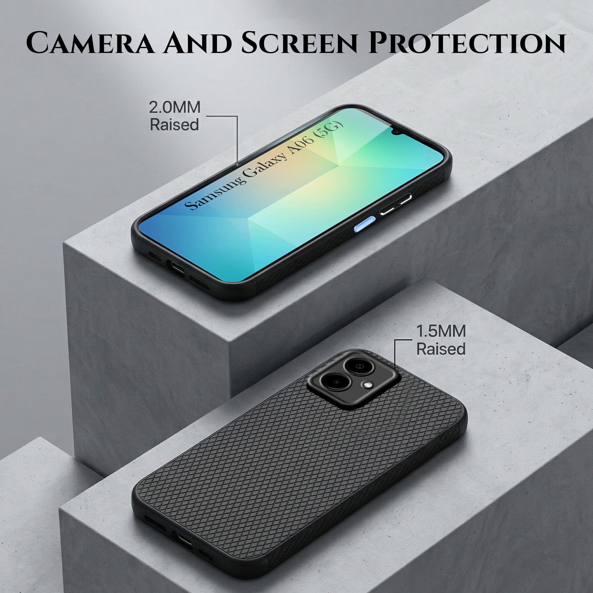 For Samsung Galaxy A06 Combo with Back Cover and 9H Tempered Glass (Liquid Silicone | Camera Protection | Oleophobic Coating Screen Glass)