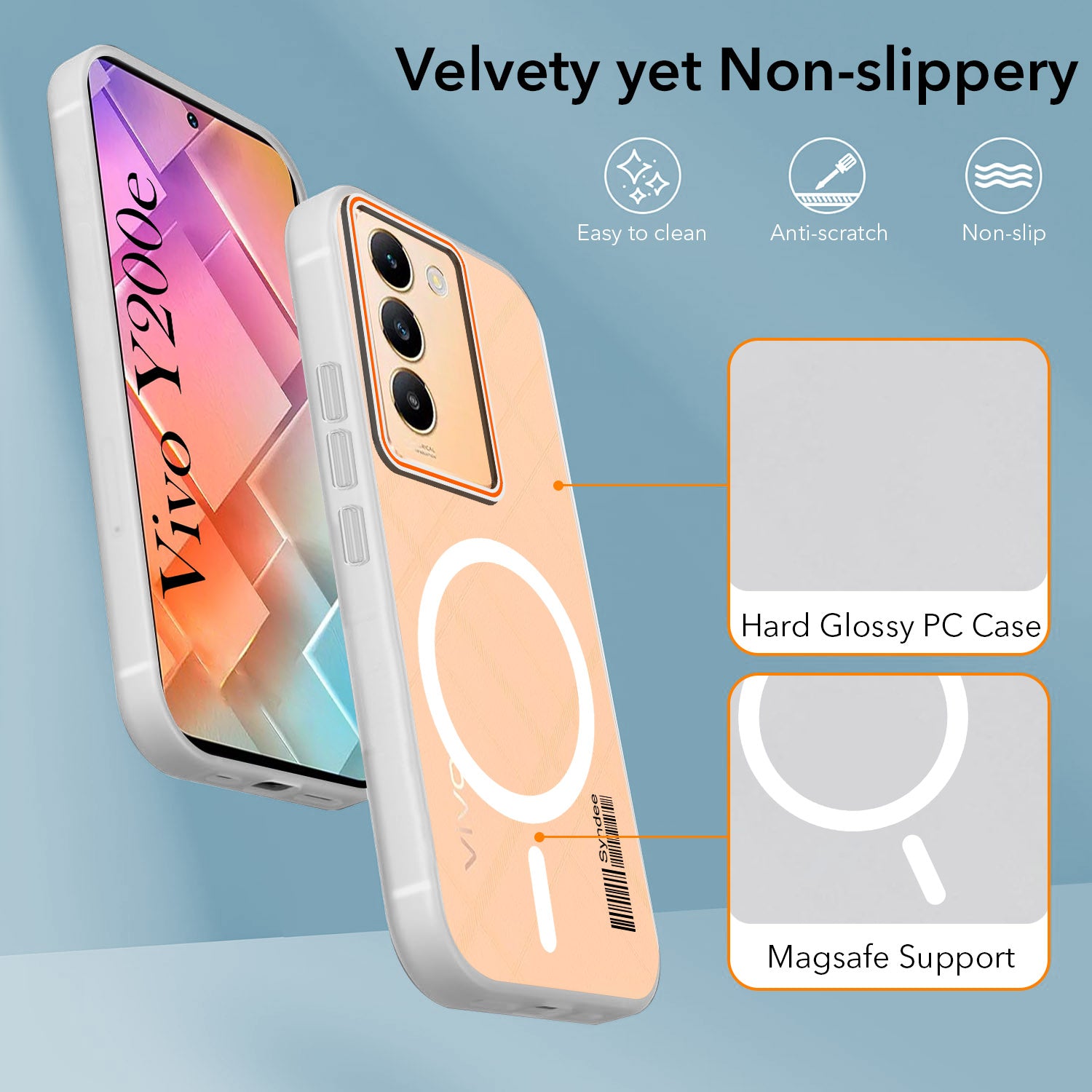 For Vivo Y200e Back Cover Case (Soft Touch | Camera Bump Protection | MagSafe Compatible | Matte Finish)
