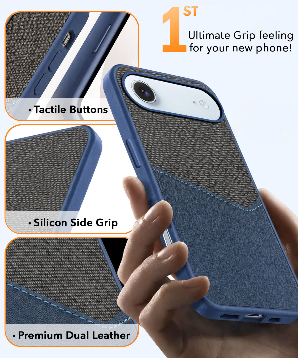 For Apple iPhone 17 Air Back Cover Case (Dual PU Leather Stitch | Professional Minimalist | Soft and Flexible)