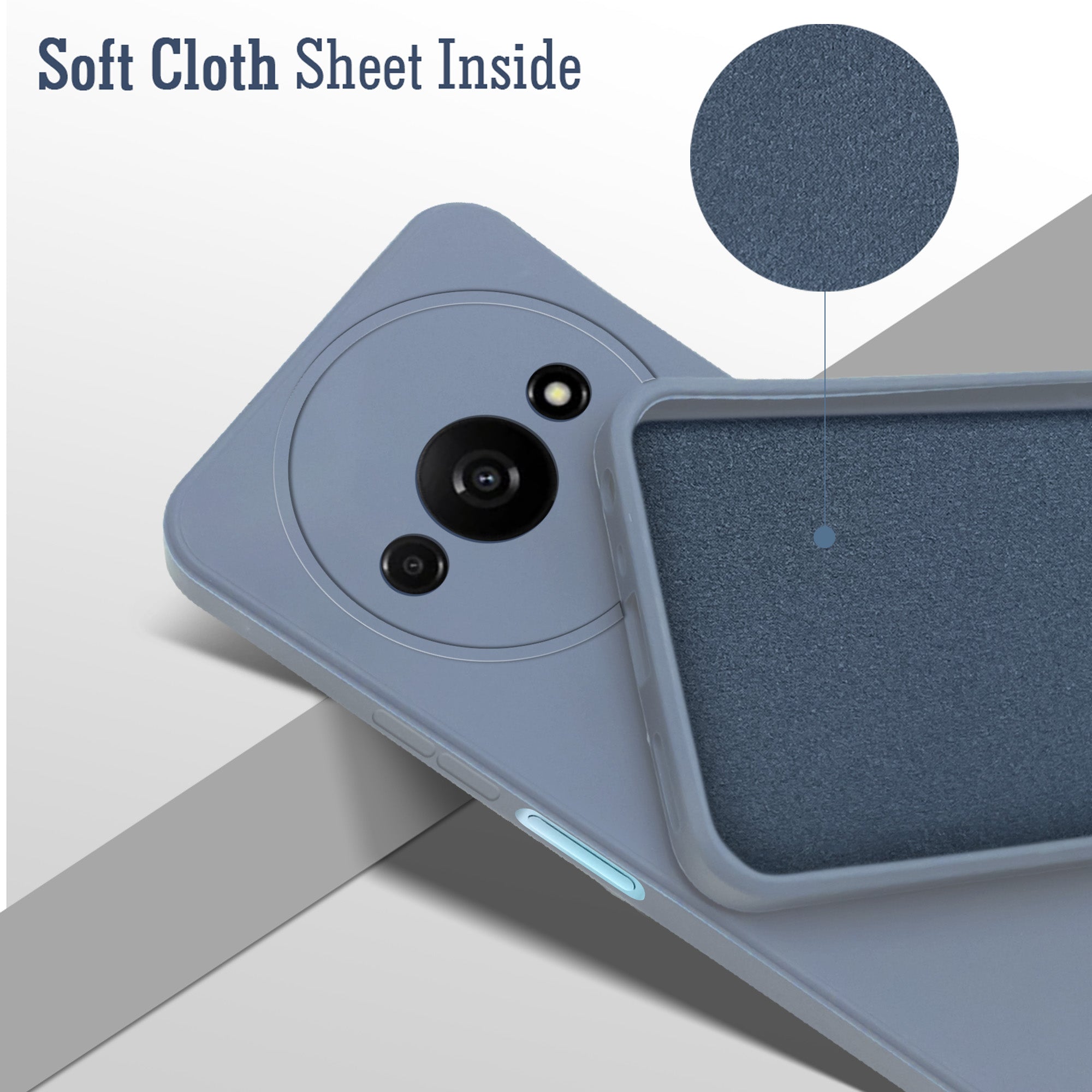 For Xiaomi Redmi A3 Back Cover Case (Matte Finish Silicone with Inside Fiber Cloth)