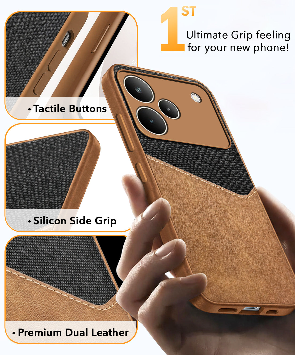 For Realme P4 Pro Back Cover Case (Dual PU Leather Stitch | Professional Minimalist | Soft and Flexible)