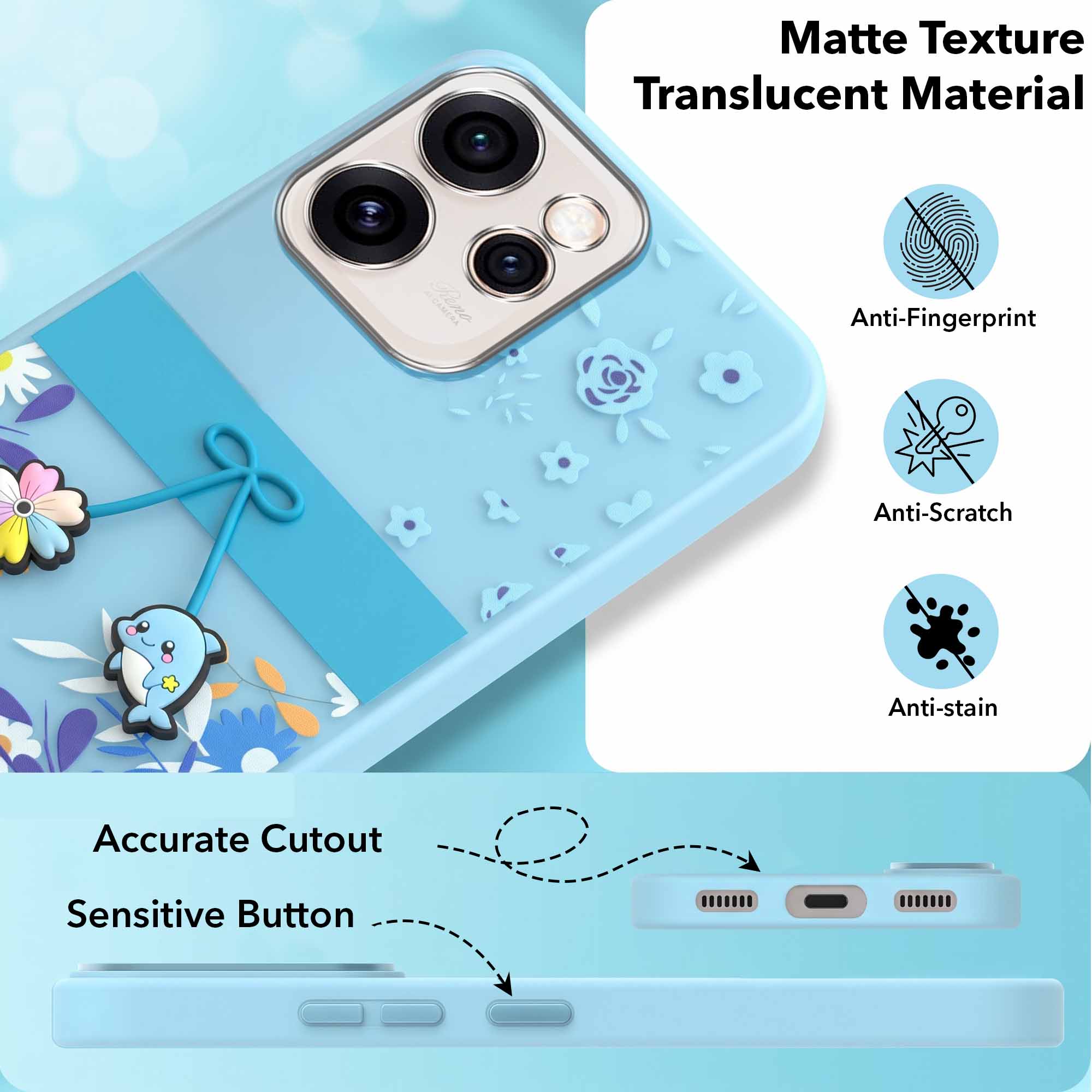 For Oppo Reno15 Pro 5G | Oppo Reno 15 Pro 5G Back Cover Case (3D Cute Cartoons | Hard Back Side Soft | Matte Premium Finish | HD Printing)