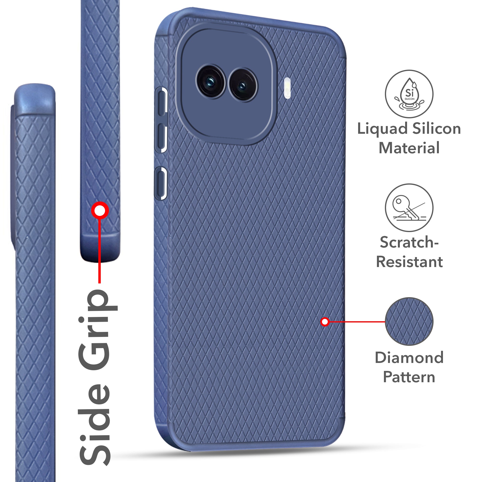 For Vivo iQOO 15R 5G Back Cover Case Liquid Silicone (Camera Protection | Side Grip Texture | Soft and Flexible)