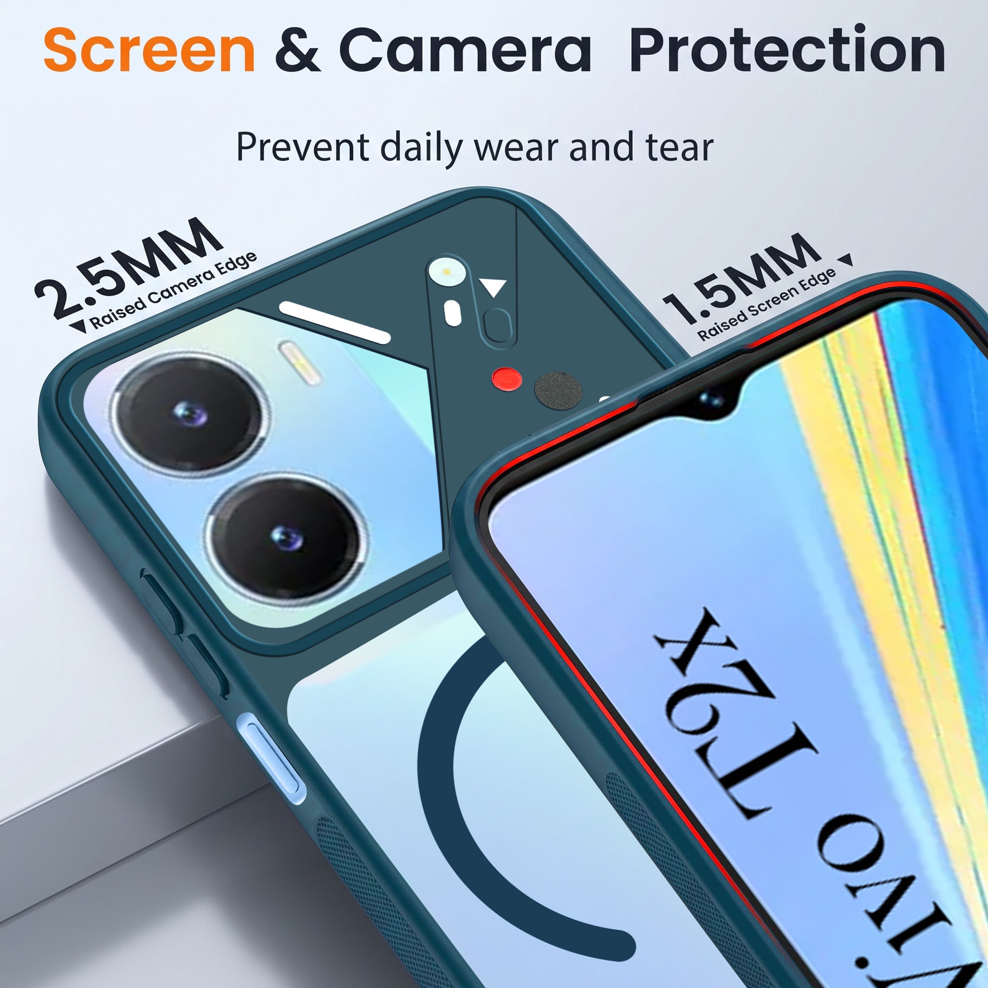 For Vivo T2x Back Cover Case Lifetime Anti-Yellow Clear (Camera Protection | Side Grip | Wireless MagSafe Compatible)