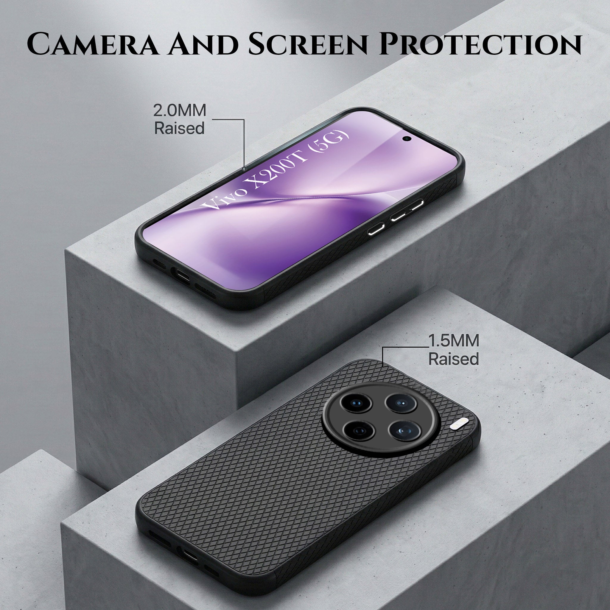 For Vivo X200T Combo with Back Cover and 9H Tempered Glass (Liquid Silicone | Camera Protection | Oleophobic Coating Screen Glass)