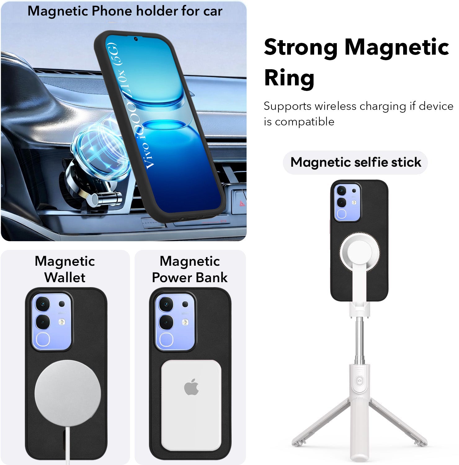 For Vivo iQOO Z10x Back Cover Case Leather Finish (MagSafe Compatible Wireless Charging | Soft Touch | Camera Bump Protection)