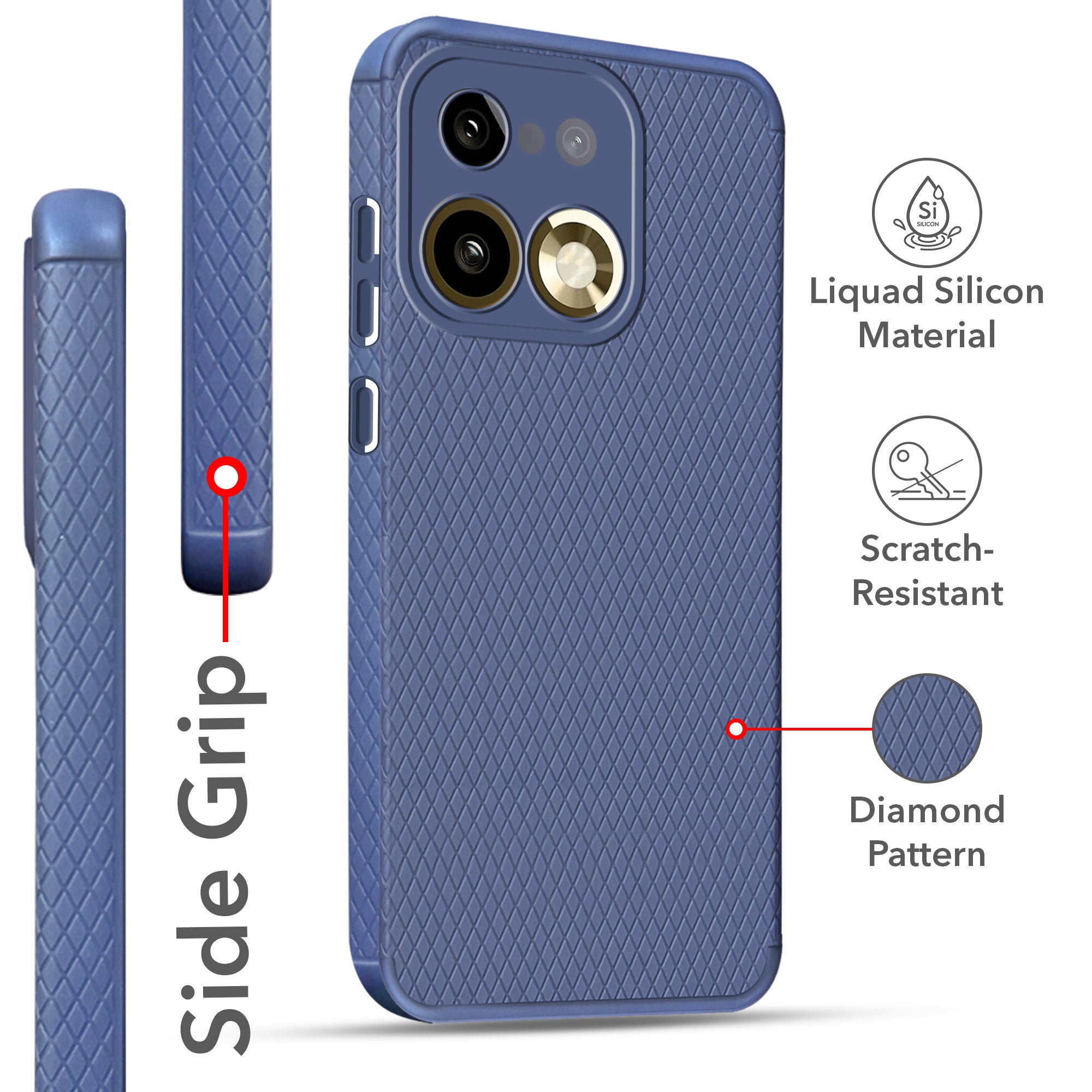 For Realme 16 Pro Plus 5G Back Cover Case Liquid Silicone (Camera Protection | Side Grip Texture | Soft and Flexible)