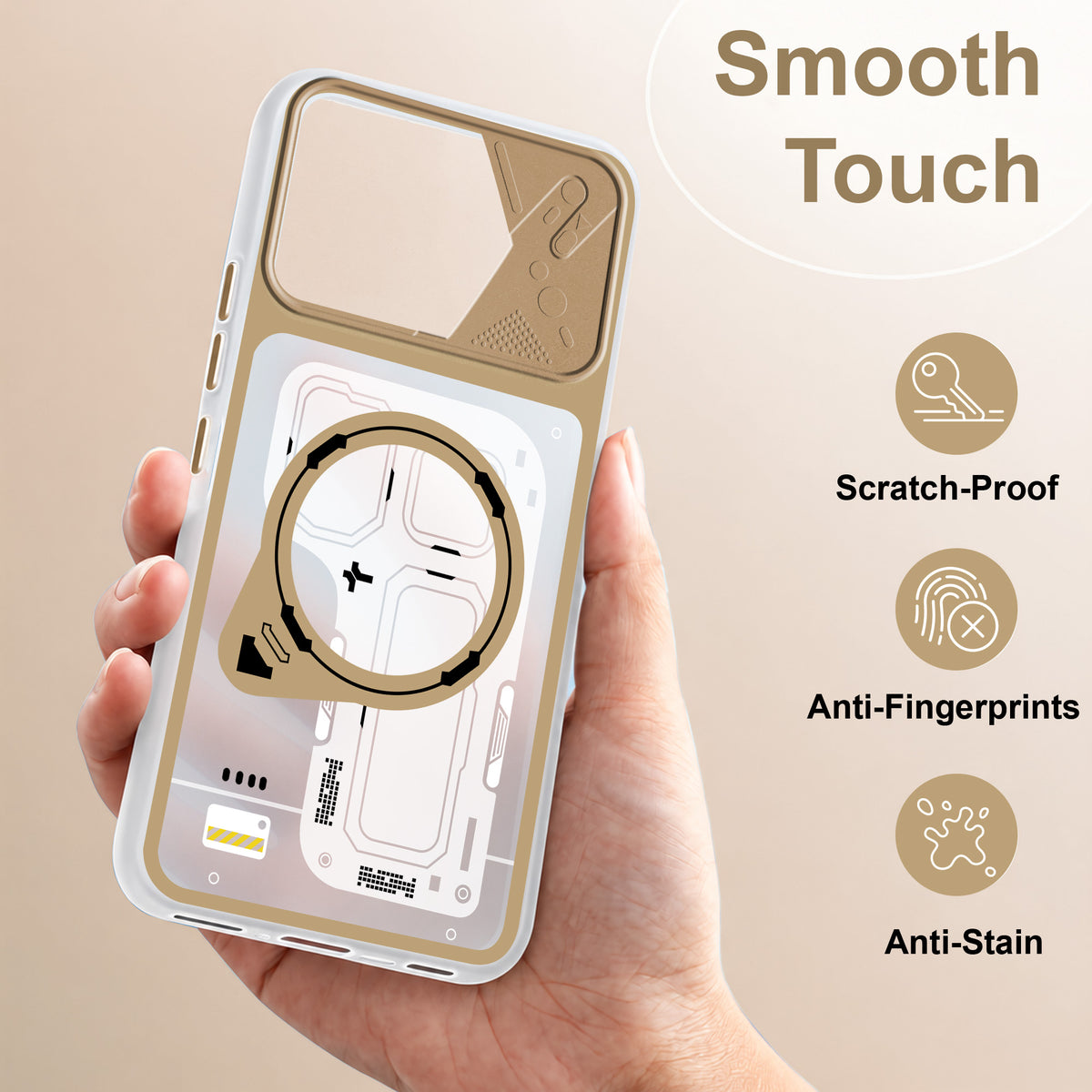 For Motorola Moto Edge 70 Metallic Back Cover Case (Metallic Camera Protection & Buttons | Translucent Milky Shade | Hard Polycarbonate)