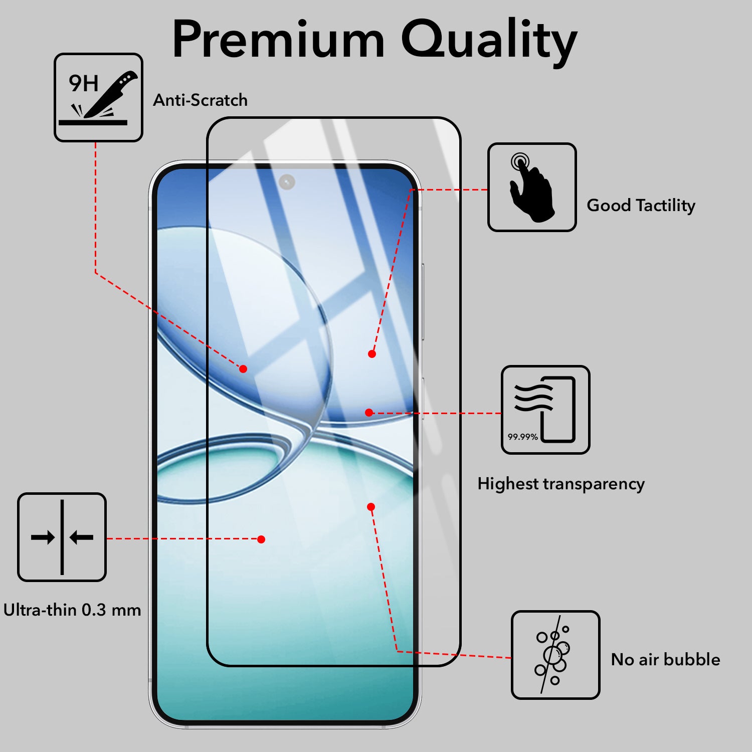 (Pack of 2) For Realme 15T | Realme Narzo 90 Tempered Glass Military-Grade Gorilla Screen Protector With Installation Kit | Shatterproof, Full Coverage, HD Clear, Scratch Resistant