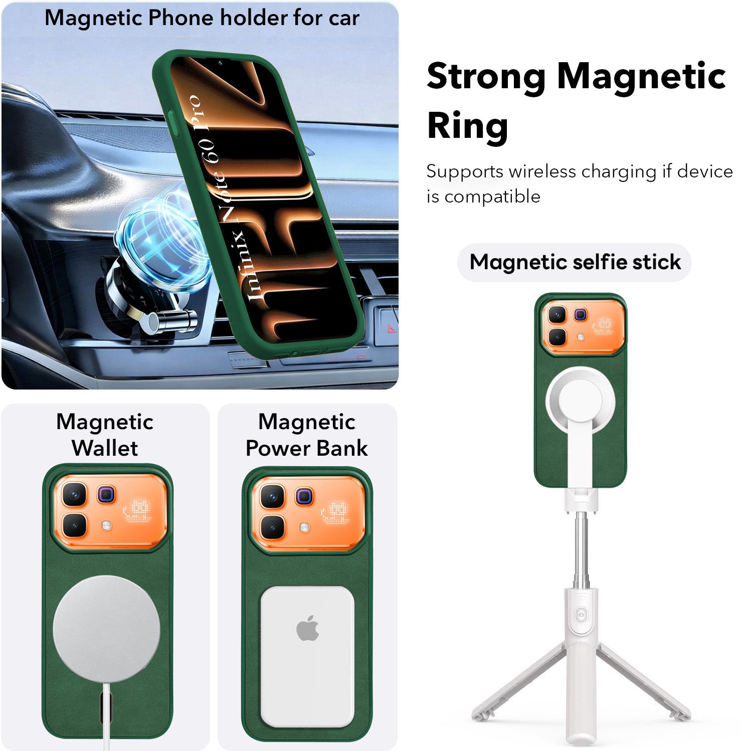 For Infinix Note 60 Pro 5G Back Cover Case Leather Finish (MagSafe Compatible Wireless Charging | Soft Touch | Camera Bump Protection)