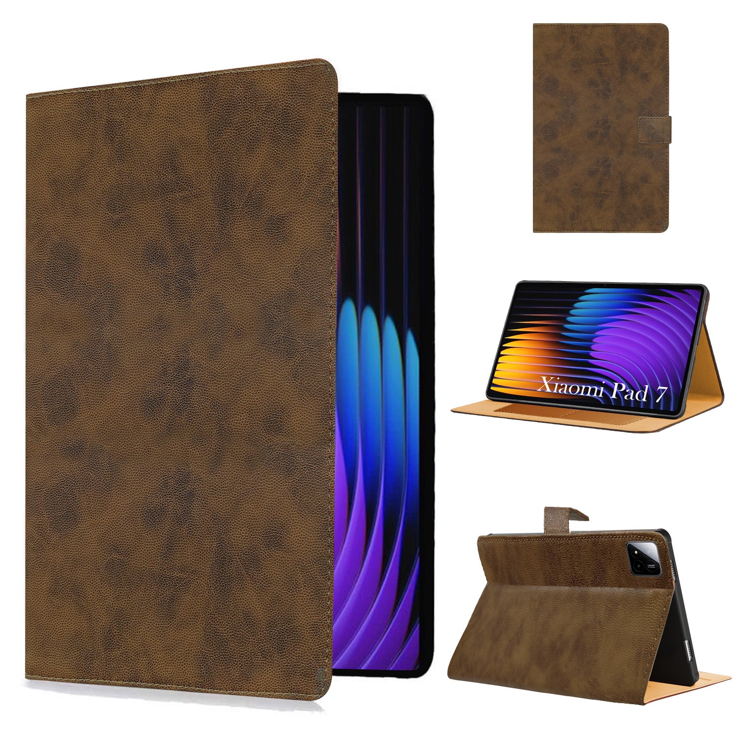 For Xiaomi Pad 7 11.17 Inch Flip Cover Folio Cover (PU Leather | Multi-Angle Smart Stand | Card Storage Slots | Silicone Back Pouch)