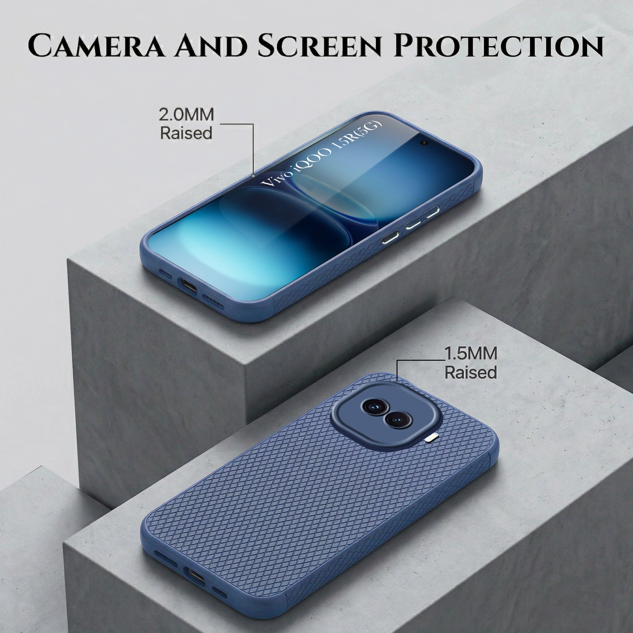 For Vivo iQOO 15R 5G Combo with Back Cover and 9H Tempered Glass (Liquid Silicone | Camera Protection | Oleophobic Coating Screen Glass)