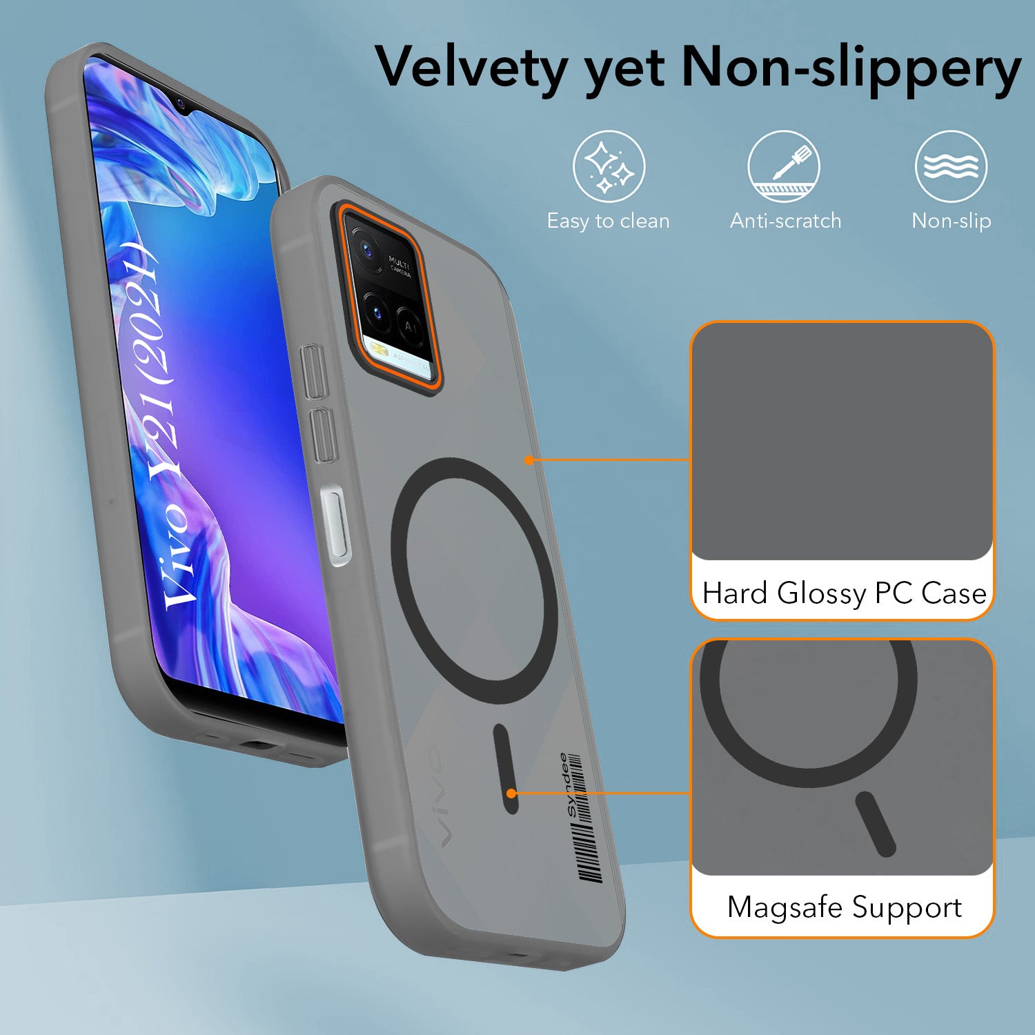 For Vivo Y21 2021 Back Cover Case (Soft Touch | Camera Bump Protection | MagSafe Compatible | Matte Finish)