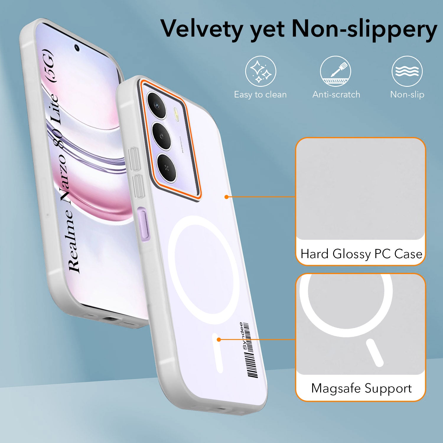 For Realme Narzo 80 Lite 5G Back Cover Case (Soft Touch | Camera Bump Protection | MagSafe Compatible | Matte Finish)