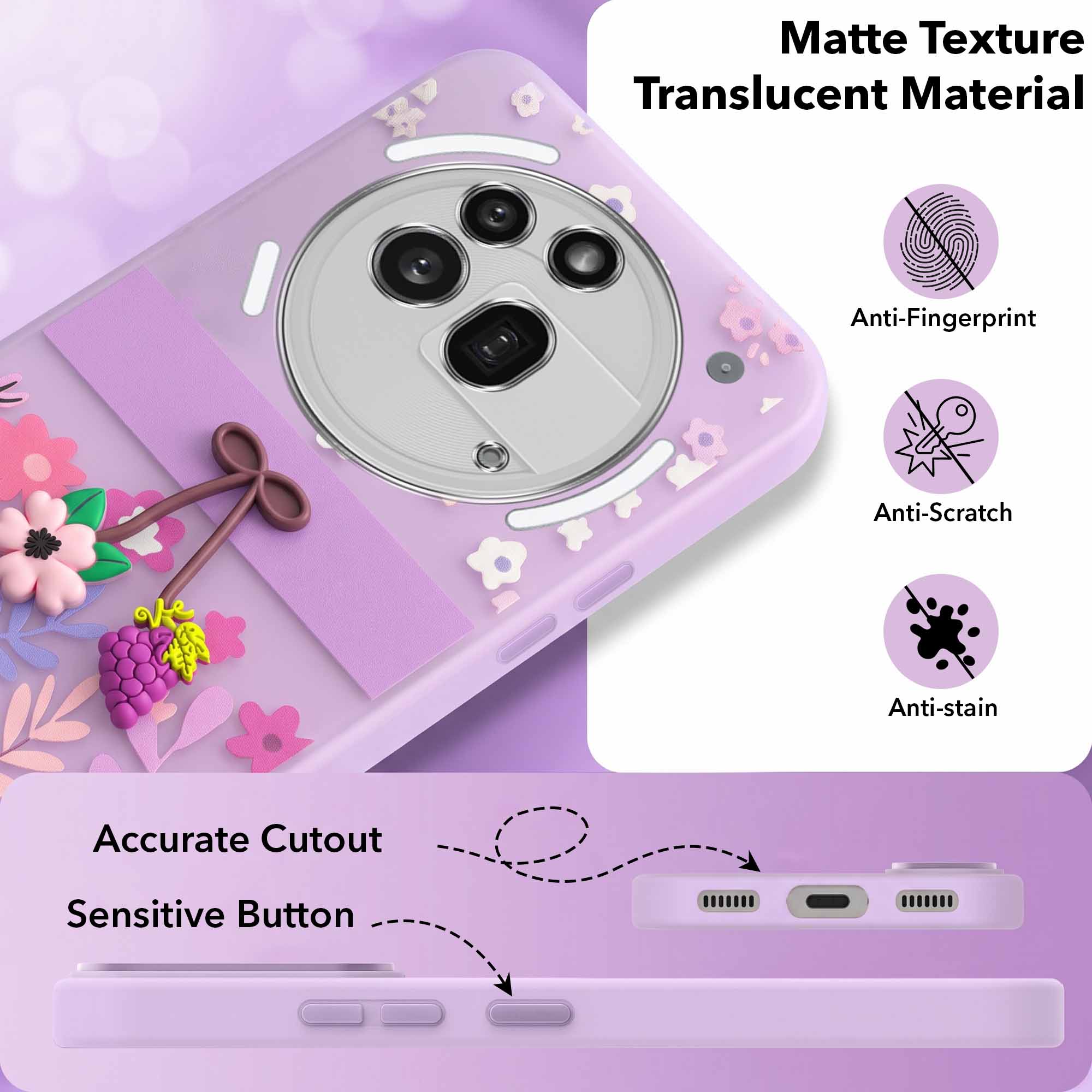 For Nothing Phone 3A Pro 5G Back Cover Case (3D Cute Cartoons | Hard Back Side Soft | Matte Premium Finish | HD Printing)