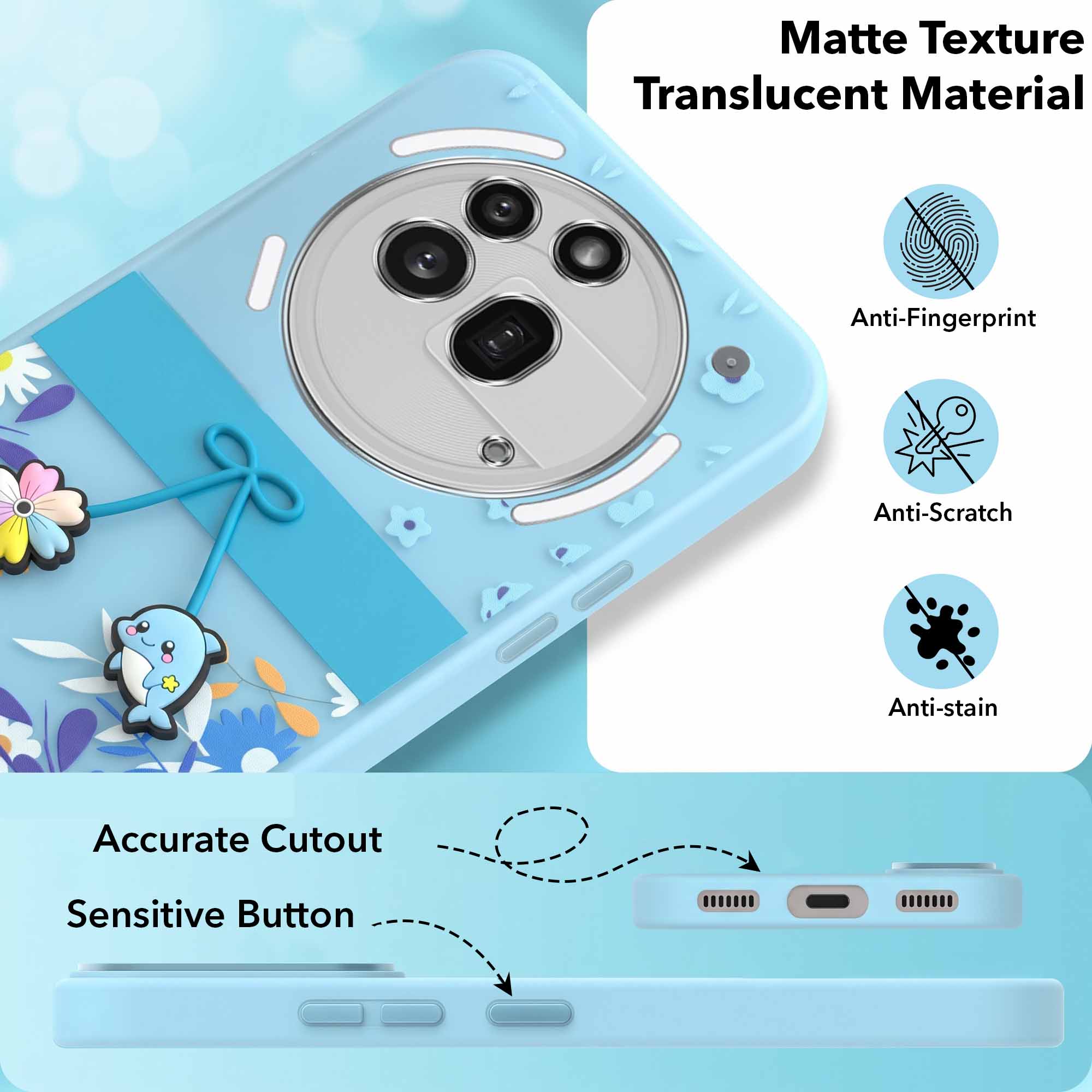 For Nothing Phone 3A Pro 5G Back Cover Case (3D Cute Cartoons | Hard Back Side Soft | Matte Premium Finish | HD Printing)