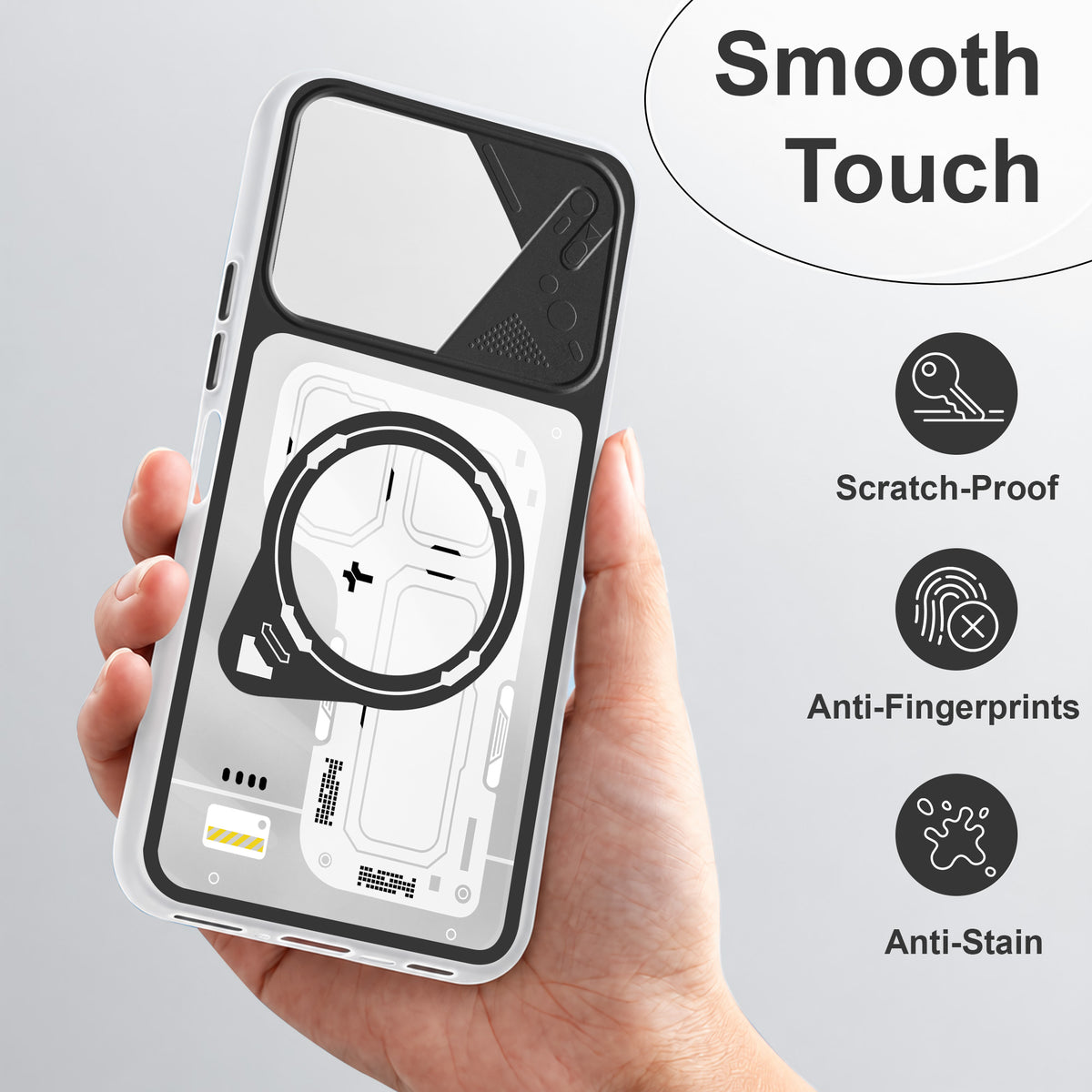 For Motorola Moto G37 Metallic Back Cover Case (Metallic Camera Protection & Buttons | Translucent Milky Shade | Hard Polycarbonate)