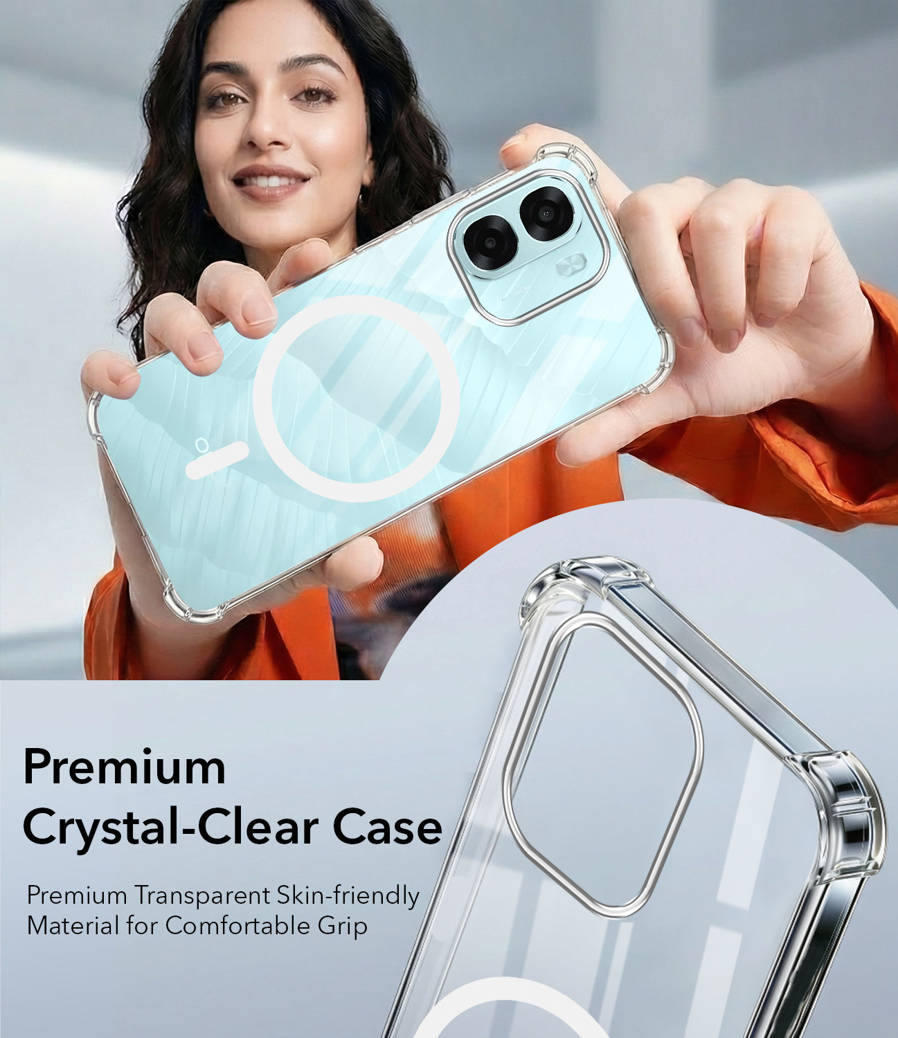 For Oppo A6X | Oppo A6S Back Cover Shockproof Crystal-Clear (Magsafe Wireless Support | Drop & Camera Protection | Hard Polycarbonate)